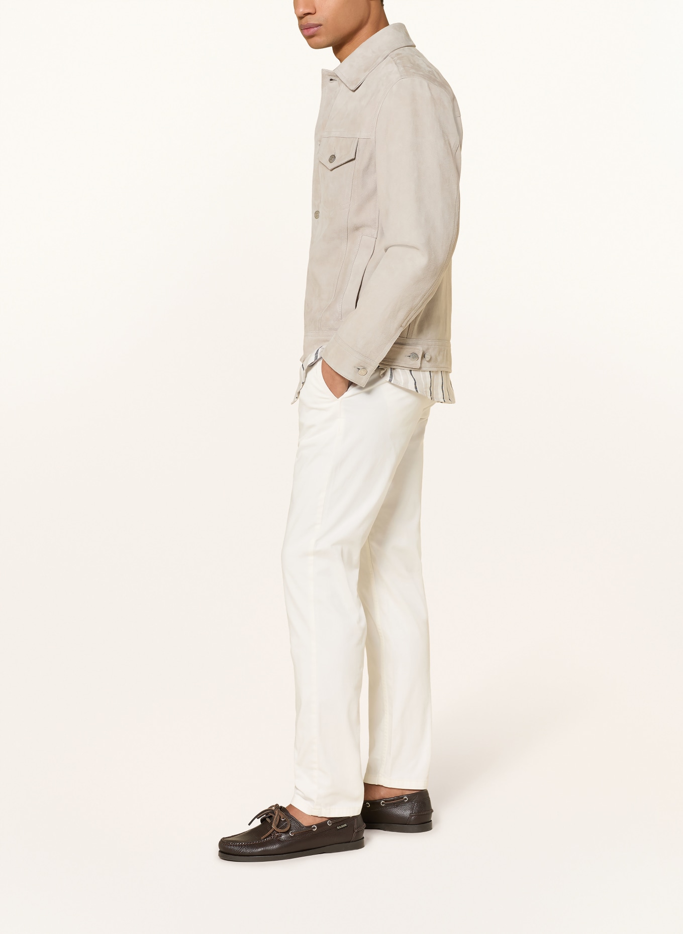 BOSS Chino kalhoty Tapered Fit: BÍLÁ