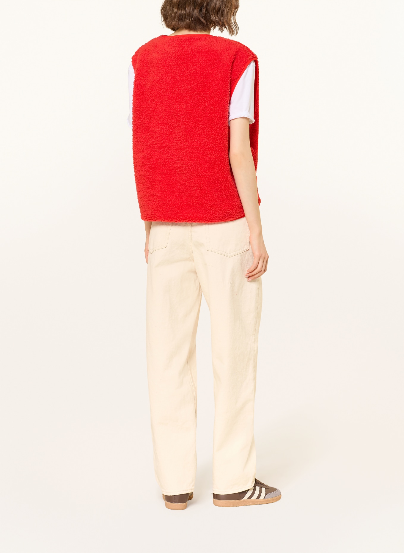 American Vintage Plyšová vesta: ČERVENÁ