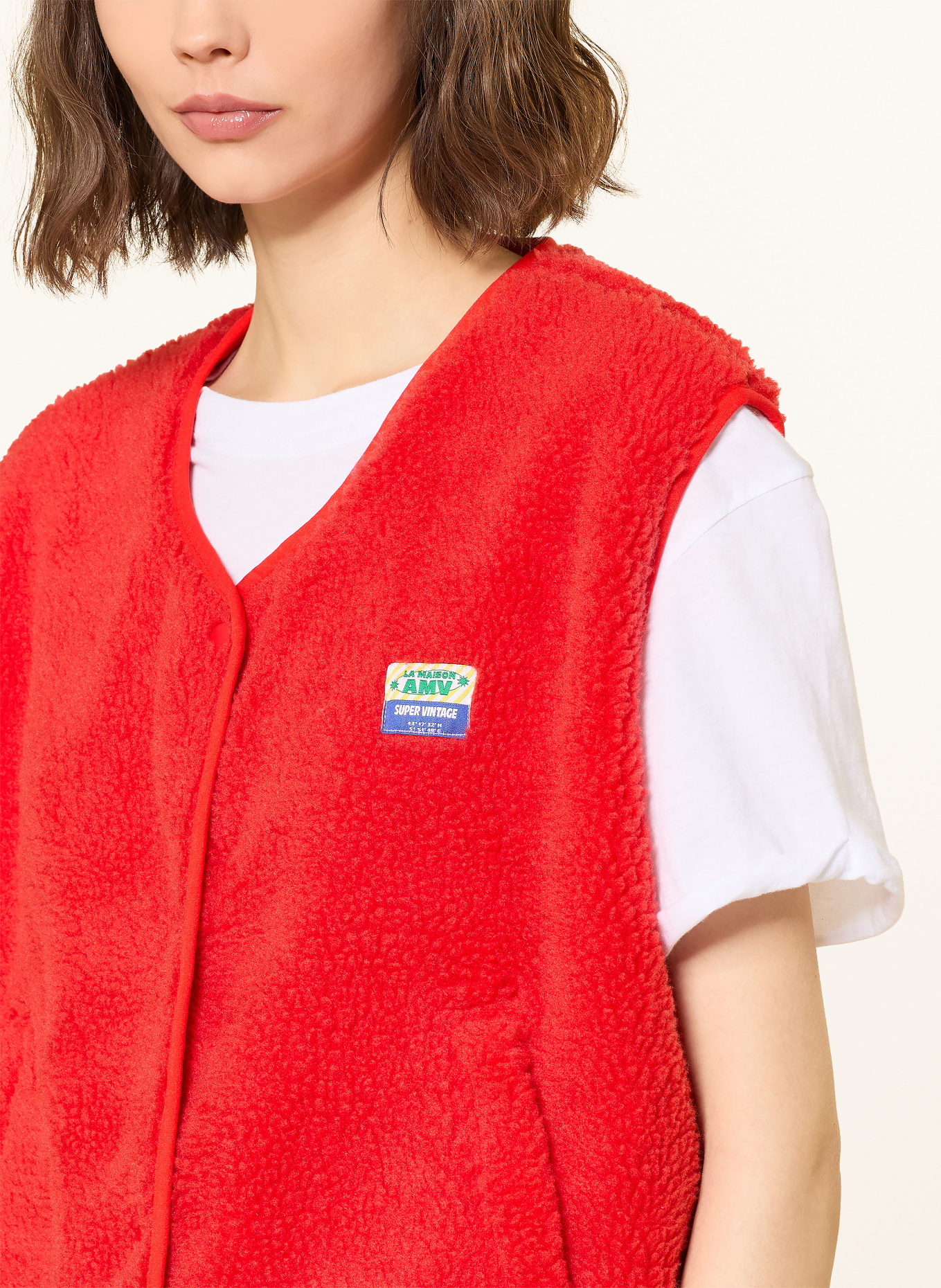 American Vintage Plyšová vesta: ČERVENÁ