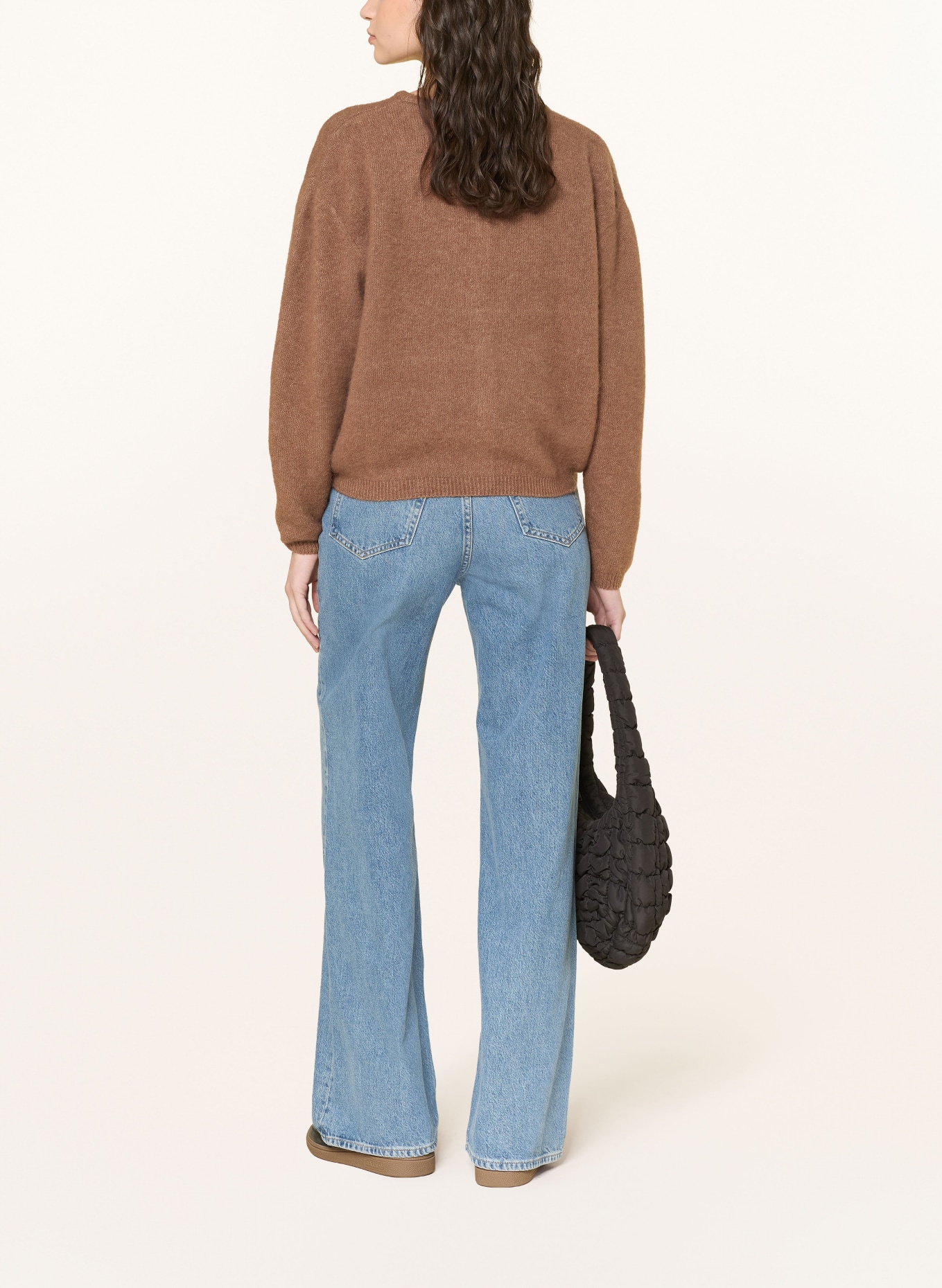 American Vintage Pletený kardigan s alpakou: HNĚDÁ