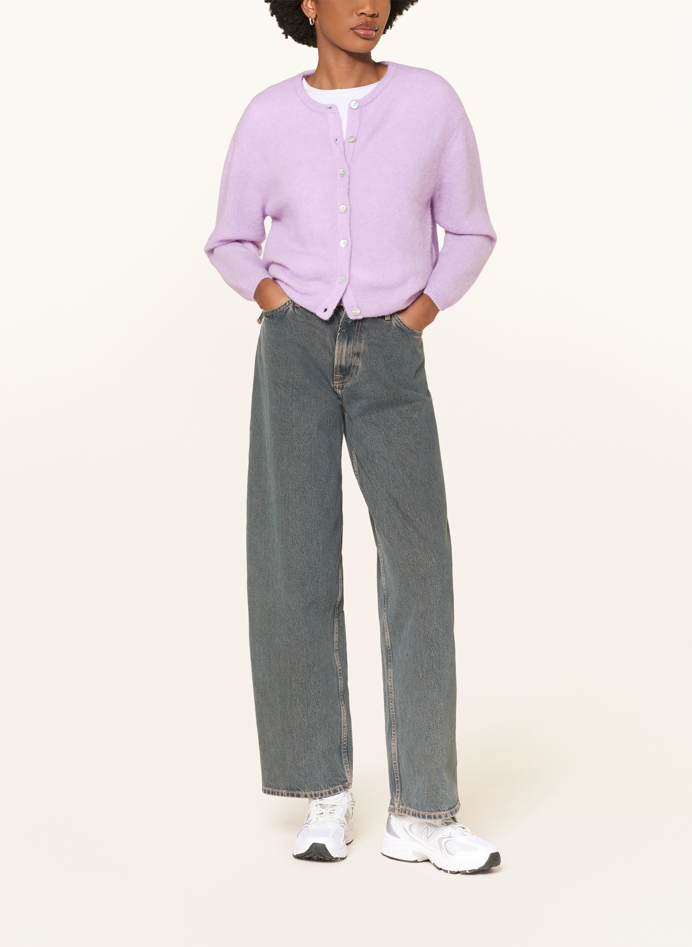 American Vintage Kardigan z dodatkiem alpaki: JASNOFIOLETOWY