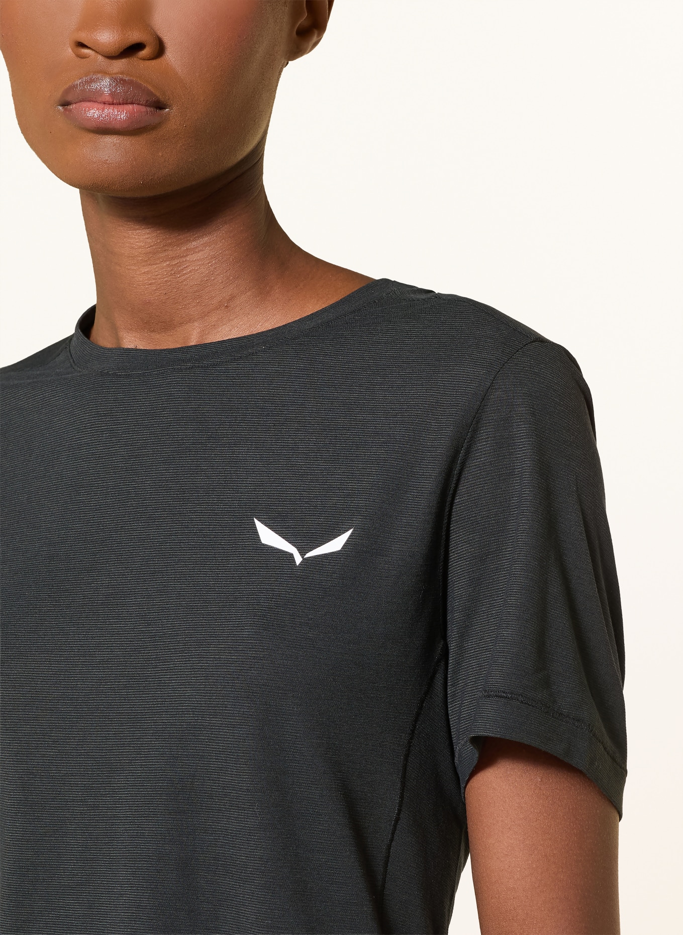 SALEWA Tričko PUEZ DRY'TON: ČERNÁ / BÍLÁ