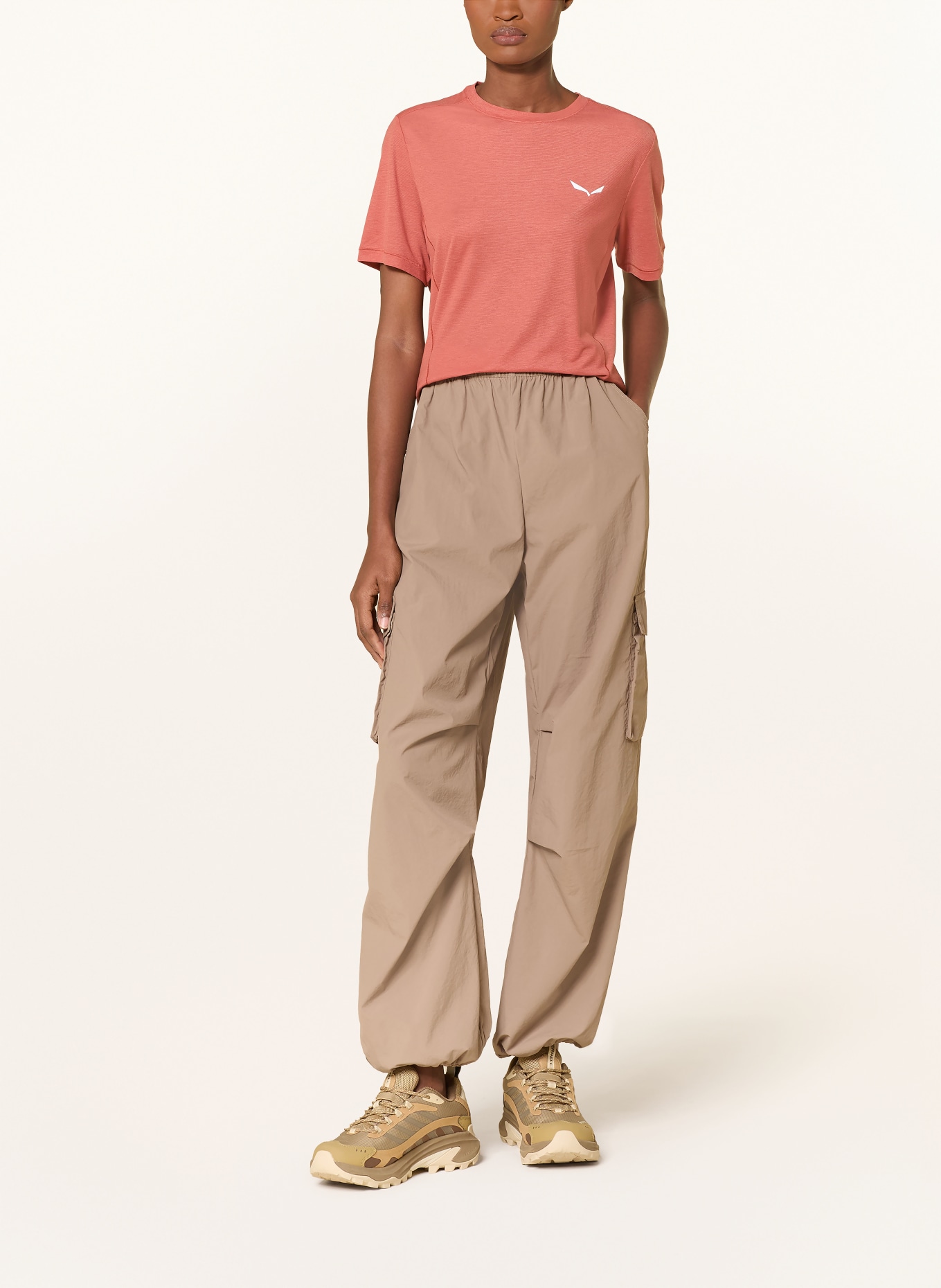 SALEWA Tričko PUEZ DRY'TON: ČERVENÁ / BÍLÁ