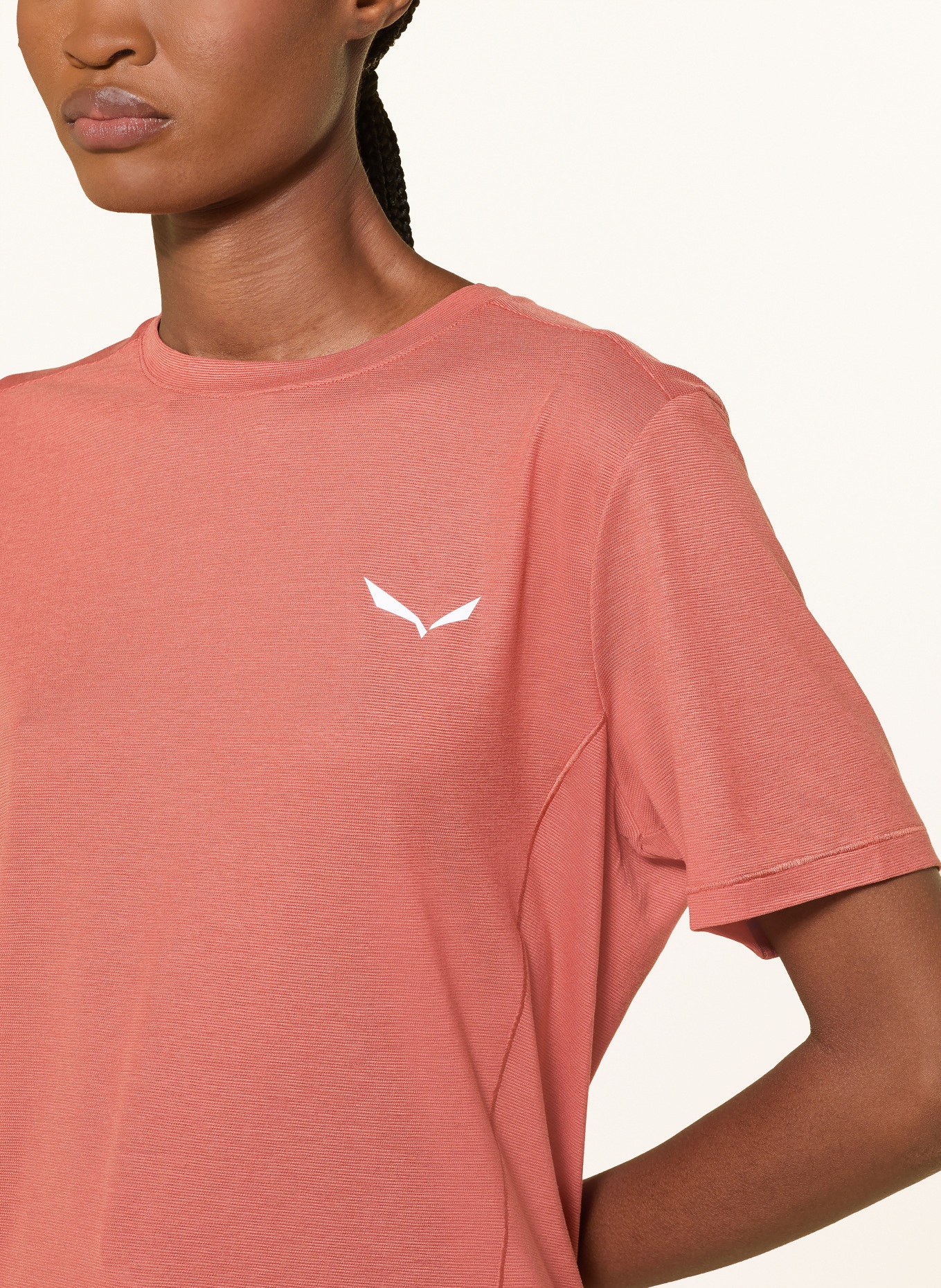 SALEWA Tričko PUEZ DRY'TON: ČERVENÁ / BÍLÁ