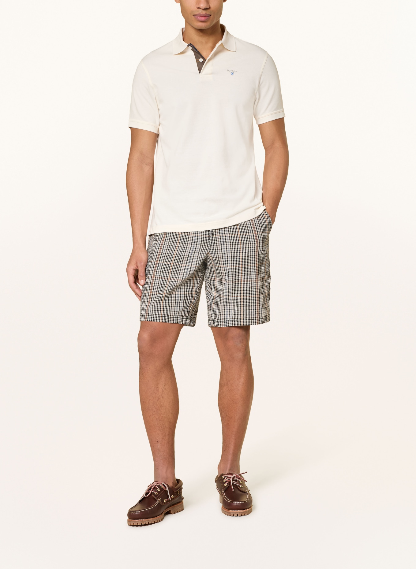 Barbour Piqué poloshirt: CRÈME