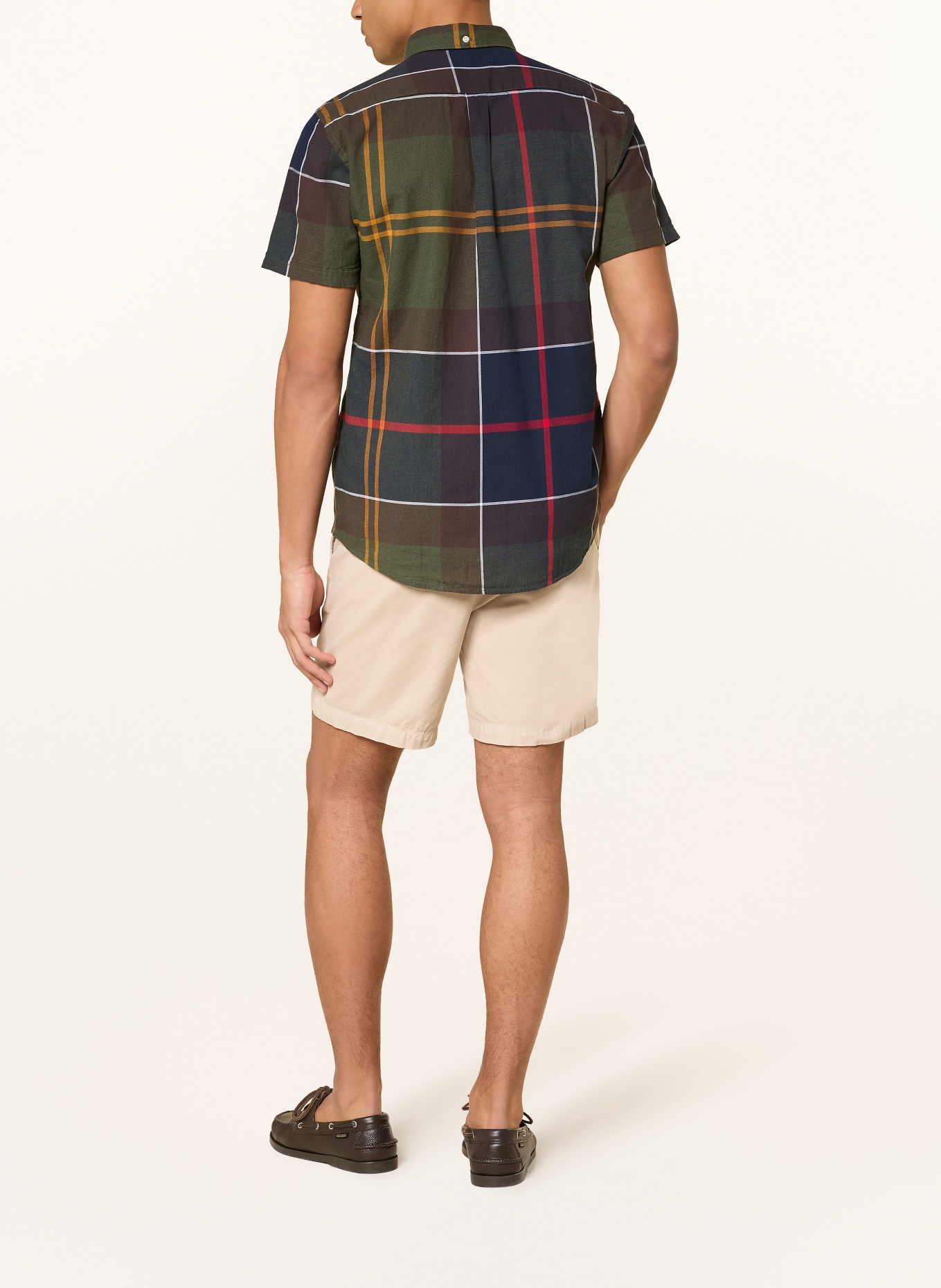 Barbour Koszula z krótkim rękawem tailored fit: KHAKI / CIEMNOŻÓŁTY / GRANATOWY