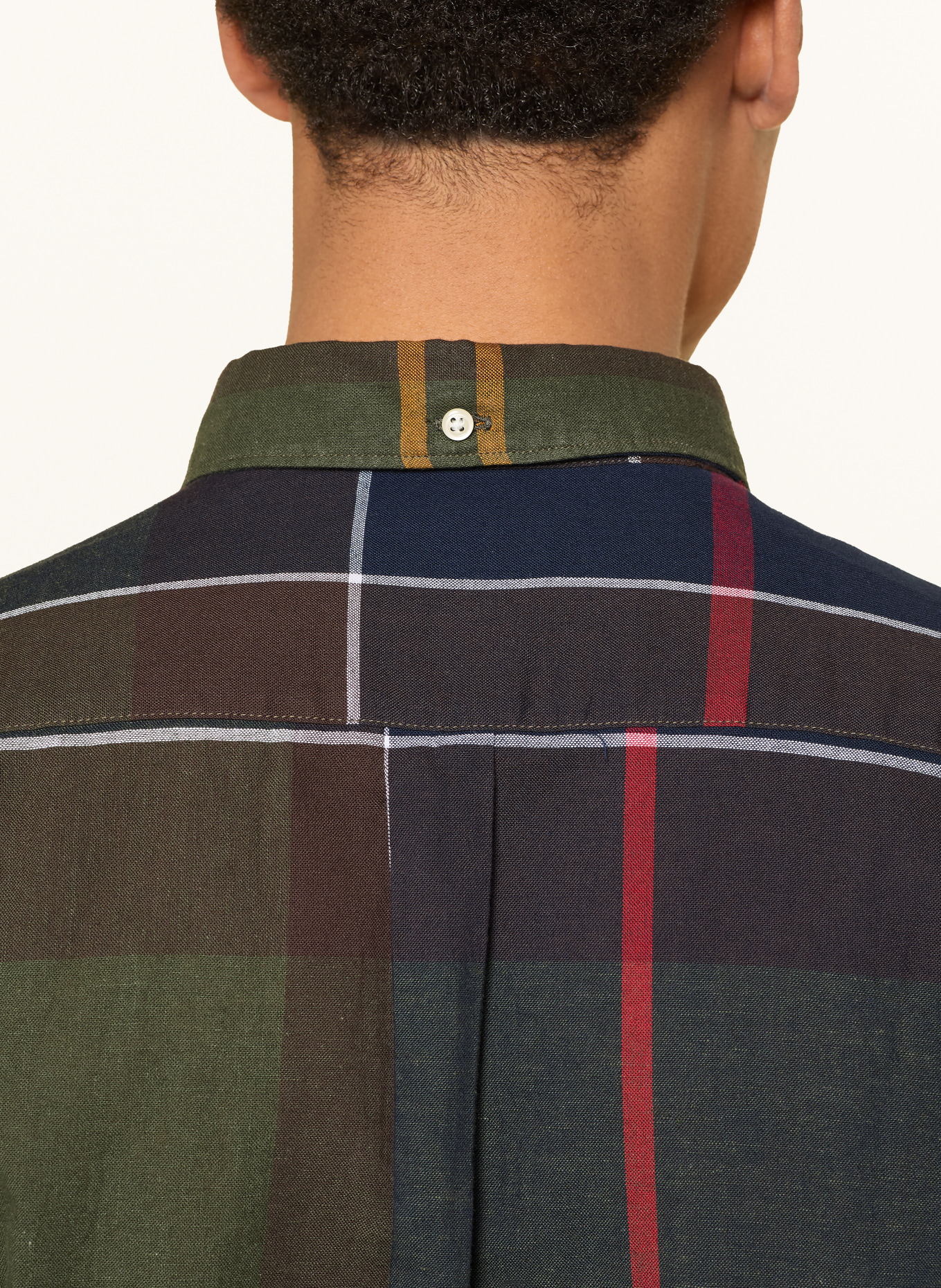 Barbour Koszula z krótkim rękawem tailored fit: KHAKI / CIEMNOŻÓŁTY / GRANATOWY