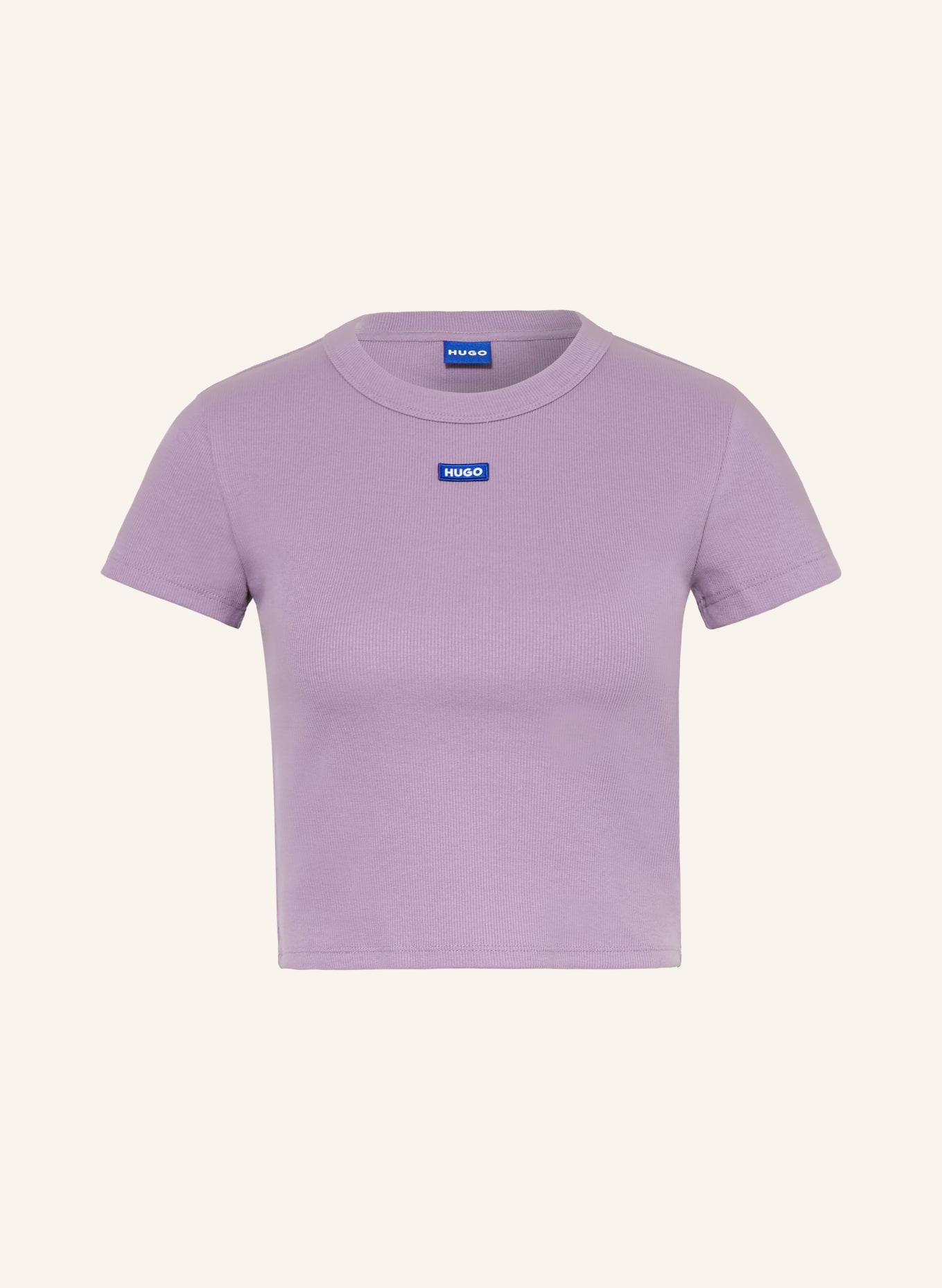 HUGO Cropped tričko: SVĚTLE FIALOVÁ