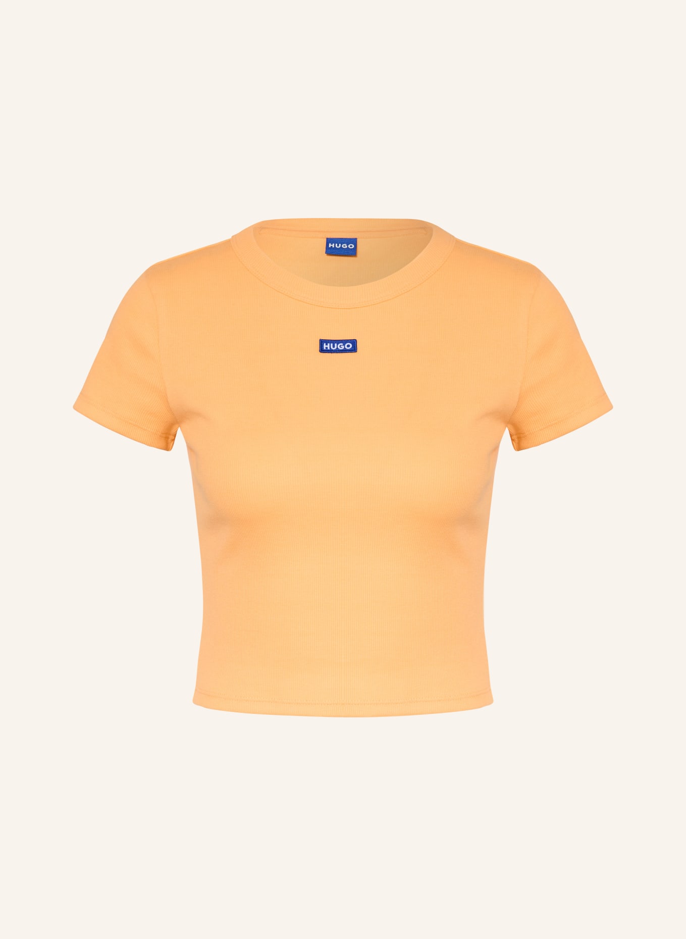 HUGO Cropped-Shirt: ORANGE
