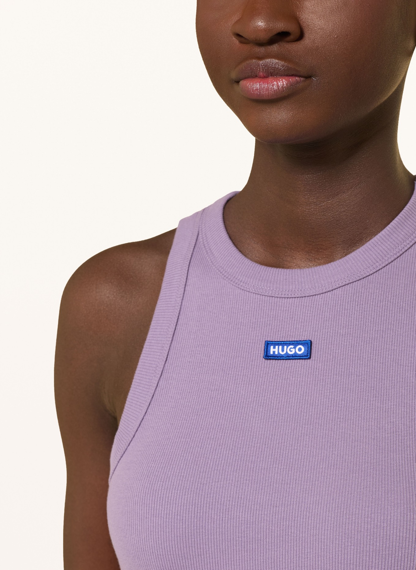 HUGO Top EASY TANK: SVĚTLE FIALOVÁ