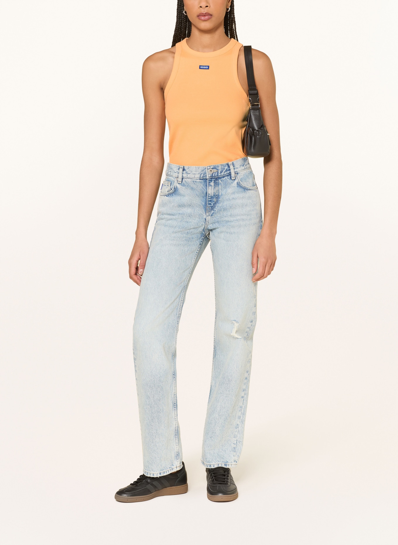 HUGO Top EASY TANK: ORANŽOVÁ