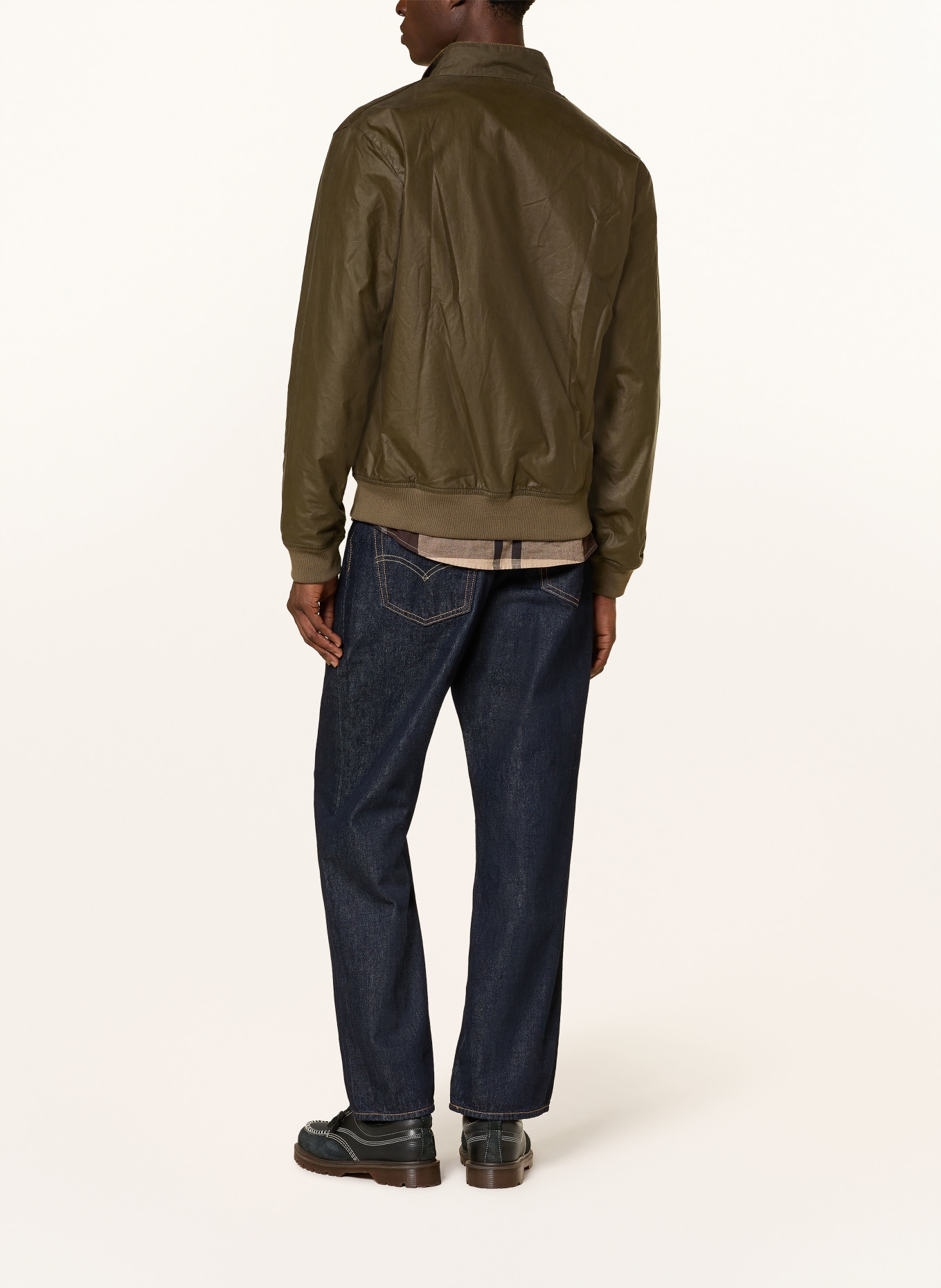 Barbour Blouson ROYSTON: OLIV / COGNAC