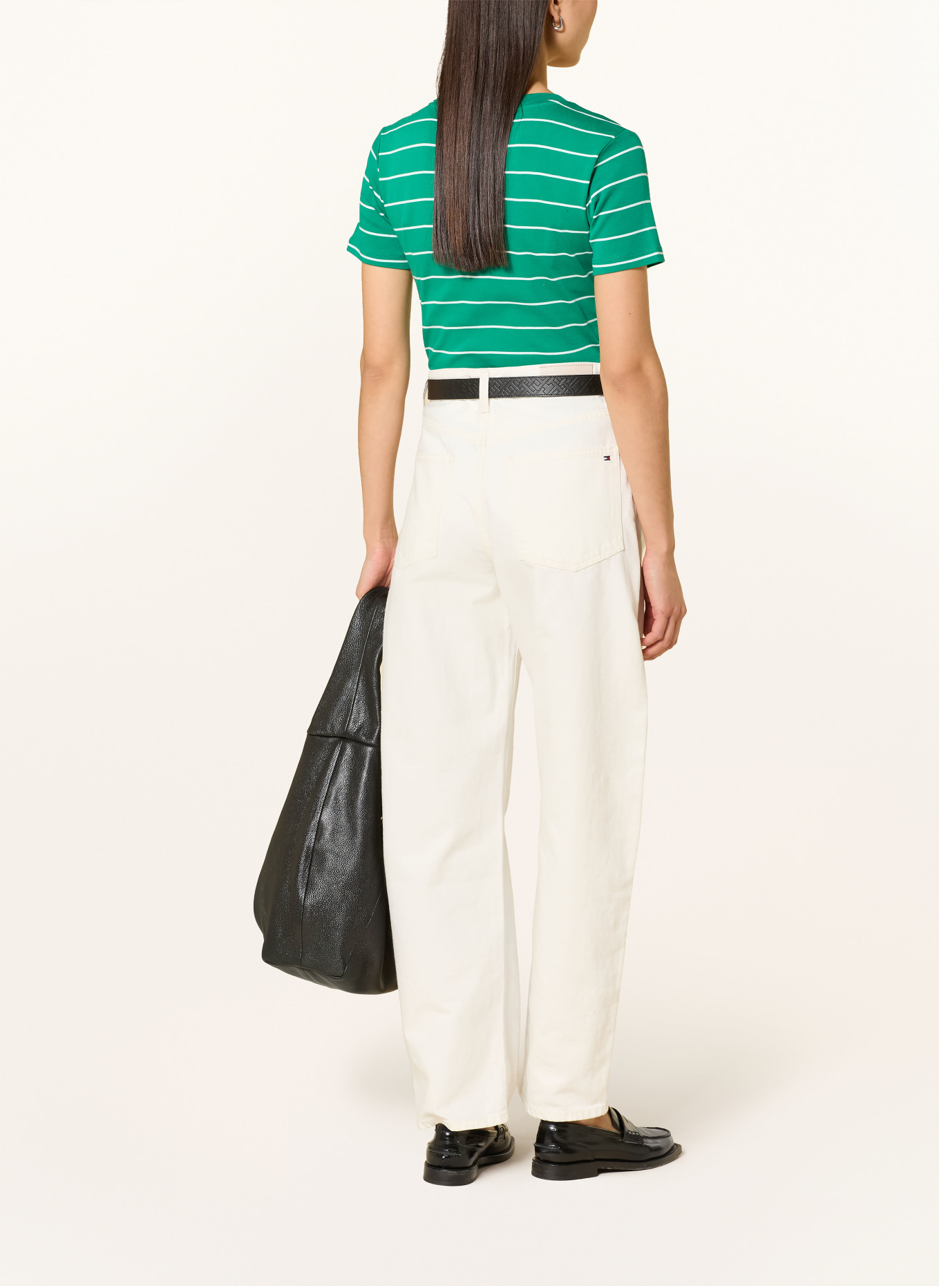 TOMMY HILFIGER T-Shirt: GRÜN / WEISS