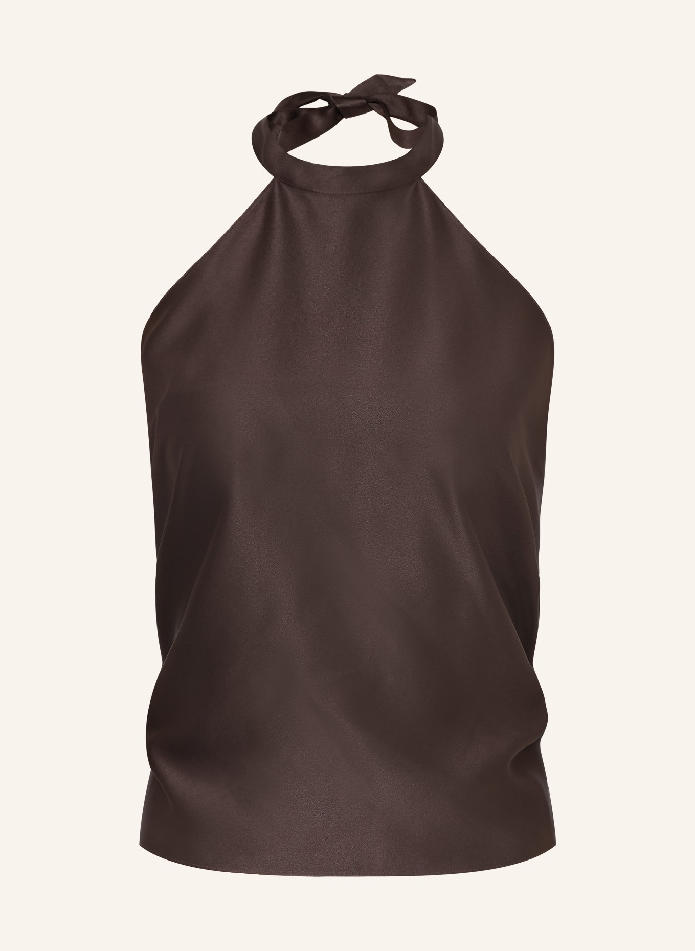 Juvia Top neckholder SISSY ze saténu: TMAVĚ HNĚDÁ