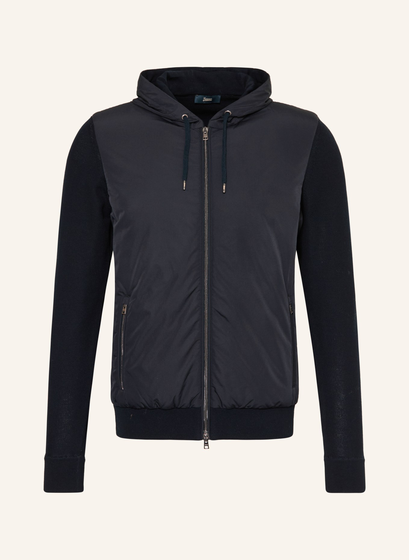 HERNO Jacke im Materialmix: DUNKELBLAU