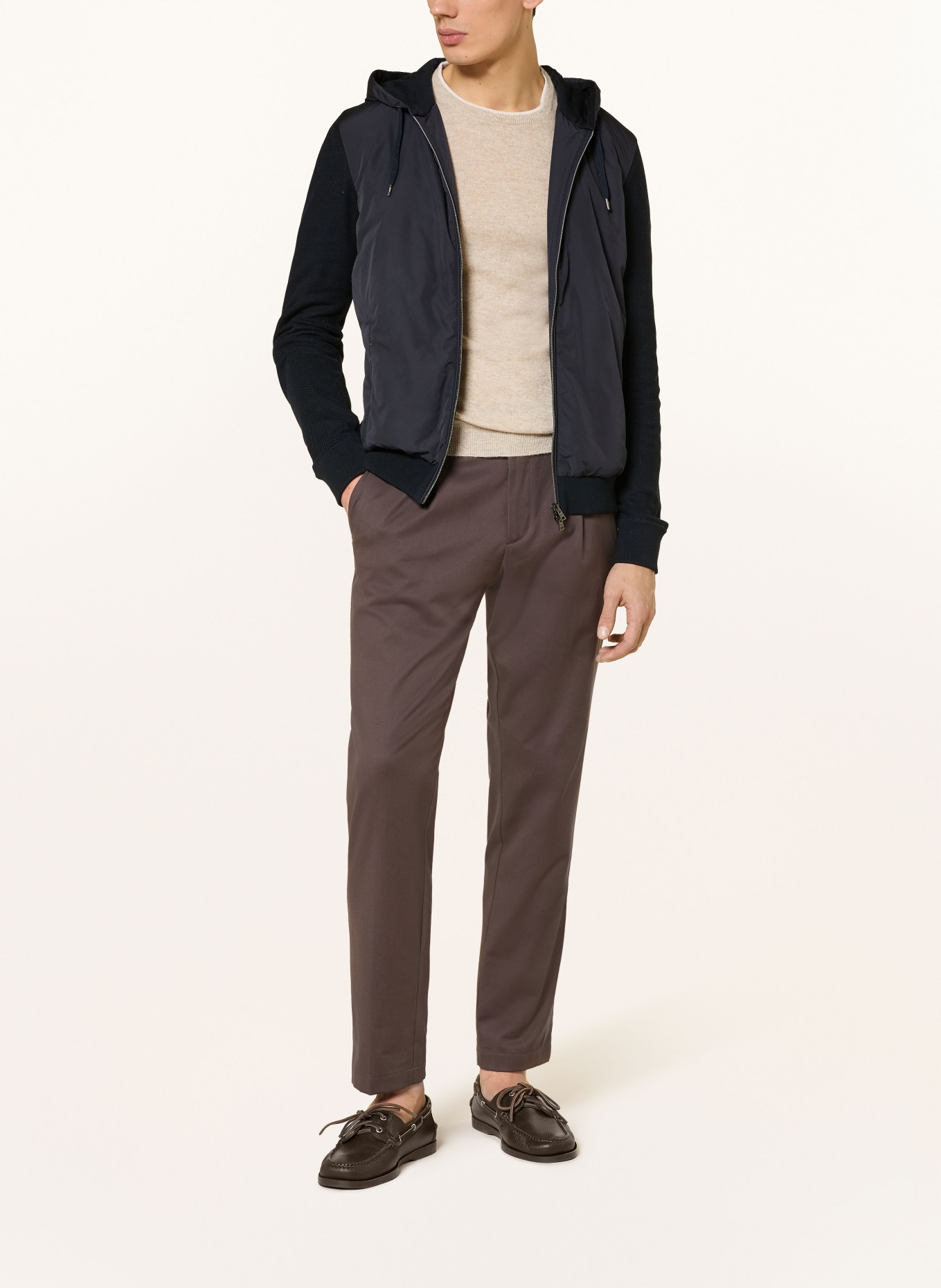 HERNO Jacke im Materialmix: DUNKELBLAU