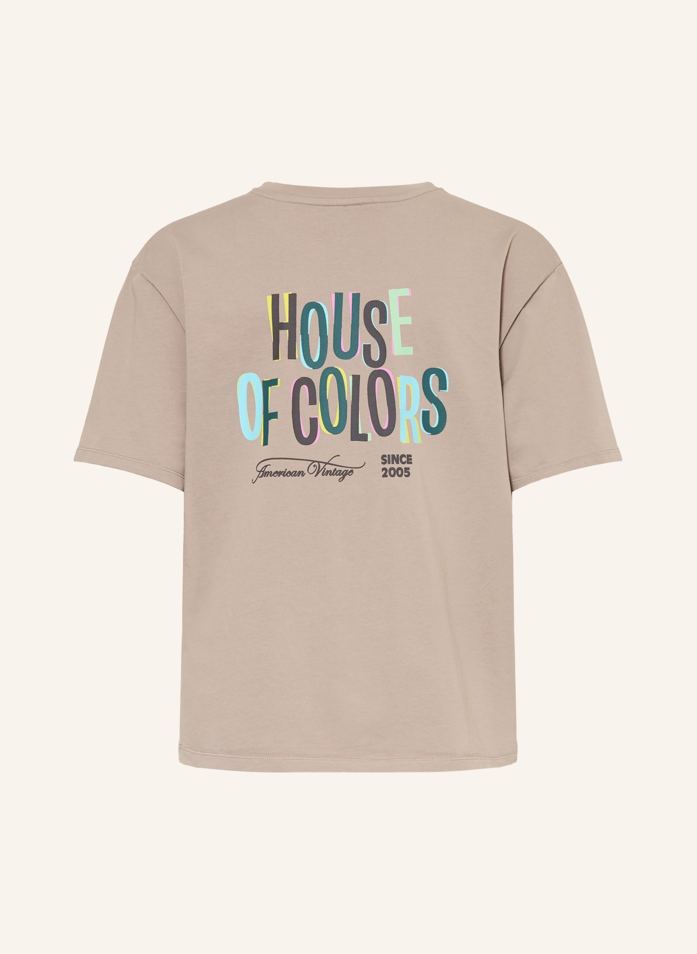 American Vintage tričko: BÉŽOVÁ / ŽLUTÁ / MODRÁ