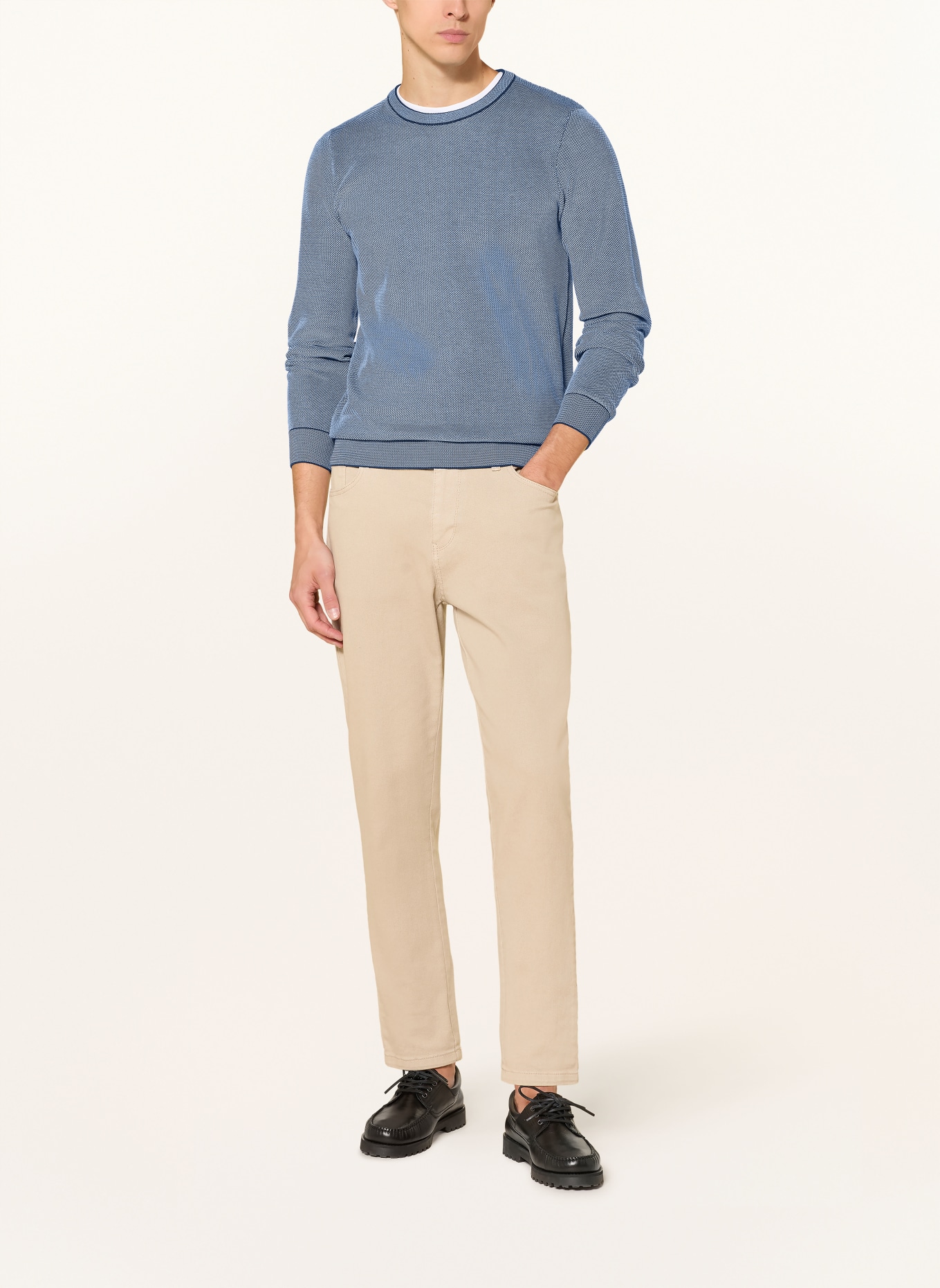 MAERZ MUENCHEN Sweater: DARK BLUE / LIGHT BLUE