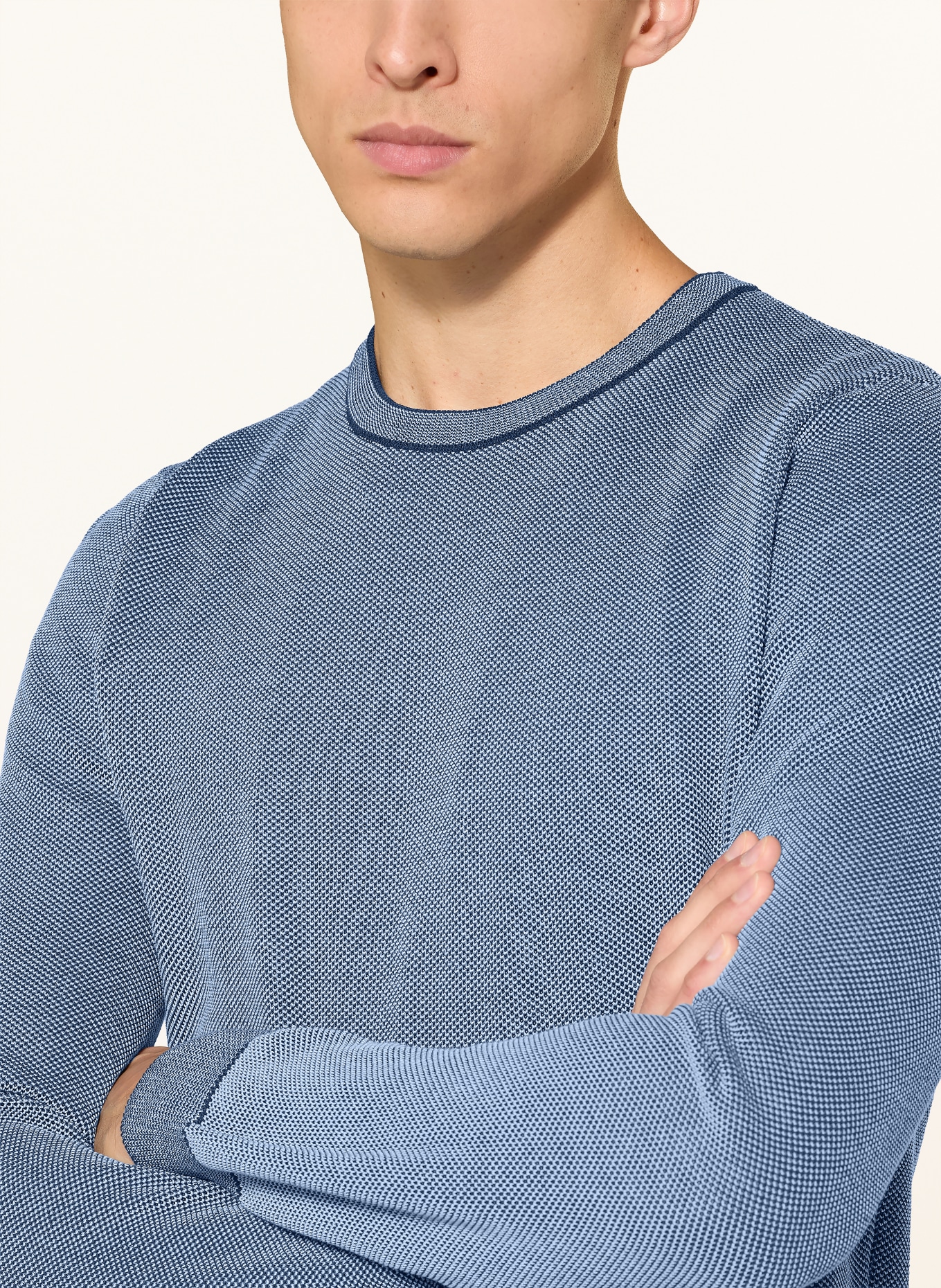 MAERZ MUENCHEN Sweater: DARK BLUE / LIGHT BLUE