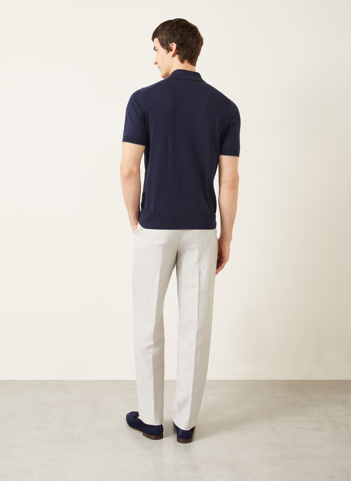 BRUNELLO CUCINELLI Jersey-Poloshirt: DUNKELBLAU