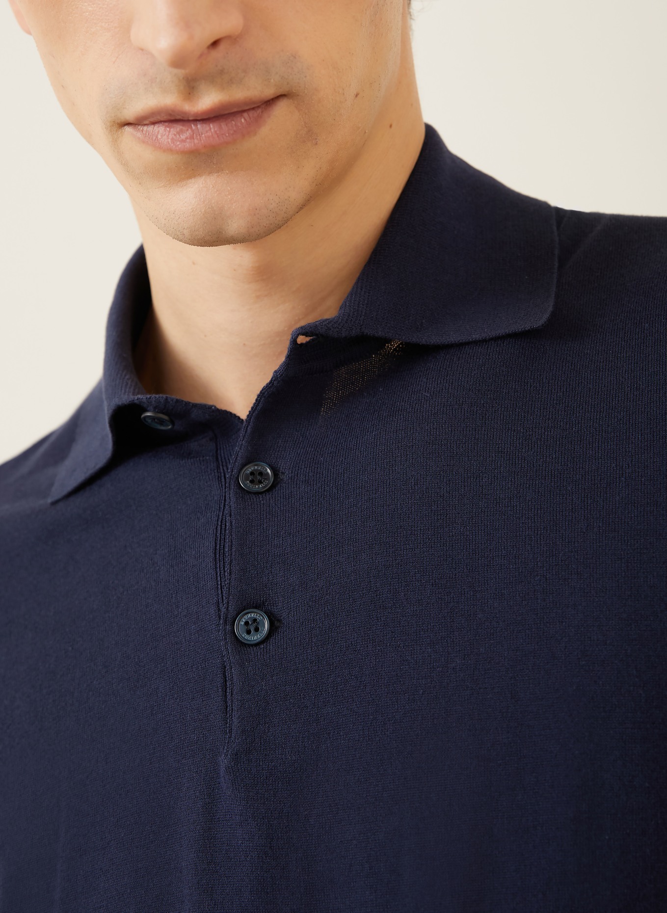 BRUNELLO CUCINELLI Jersey-Poloshirt: DUNKELBLAU