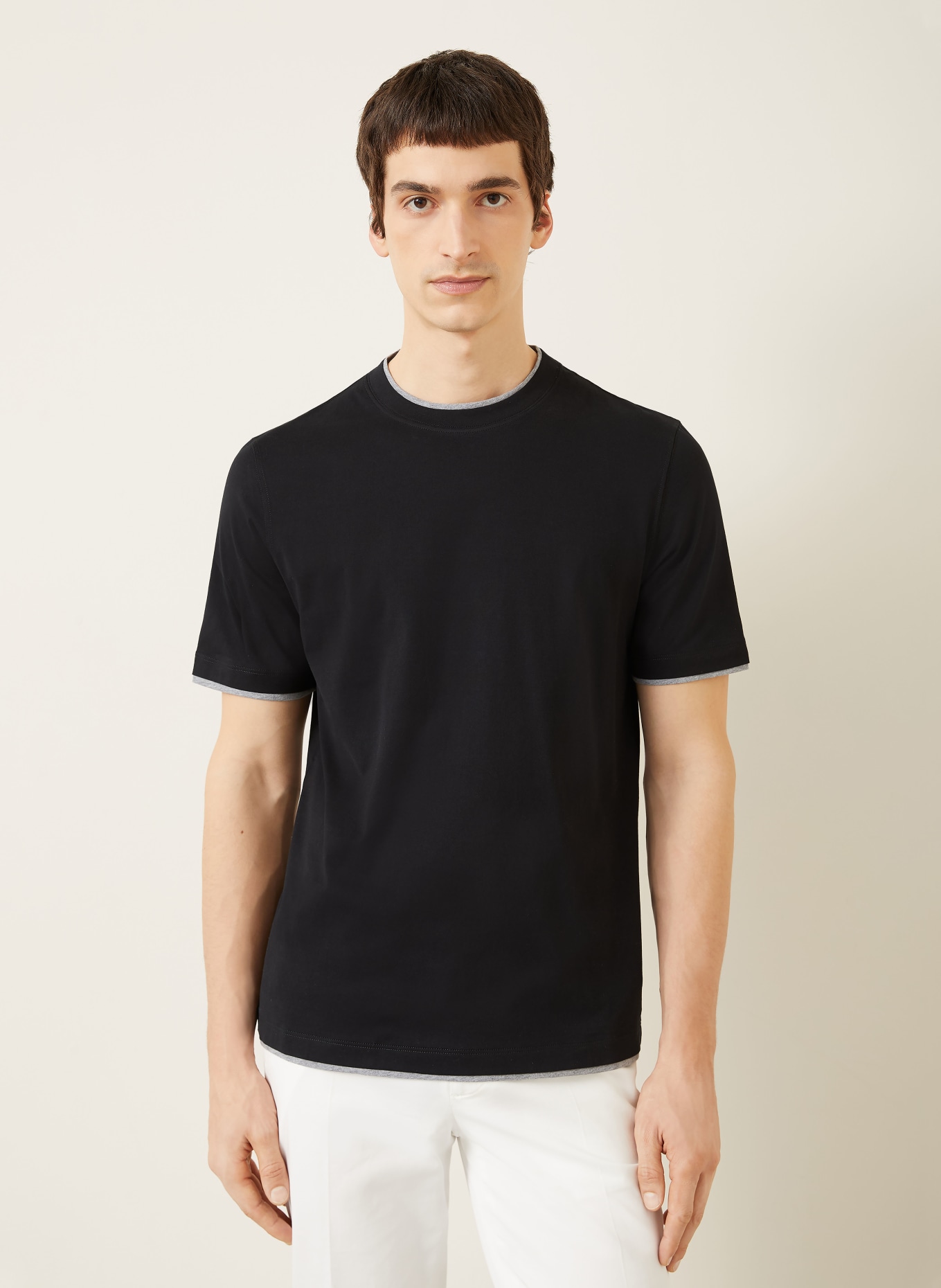 BRUNELLO CUCINELLI T-Shirt: SCHWARZ / DUNKELGRAU