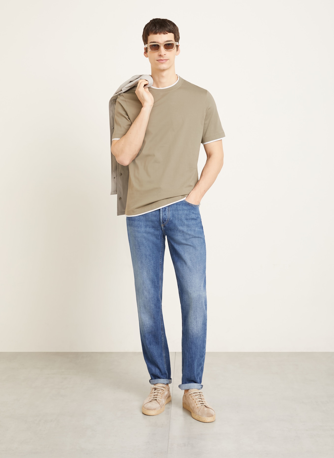 BRUNELLO CUCINELLI T-Shirt: KHAKI