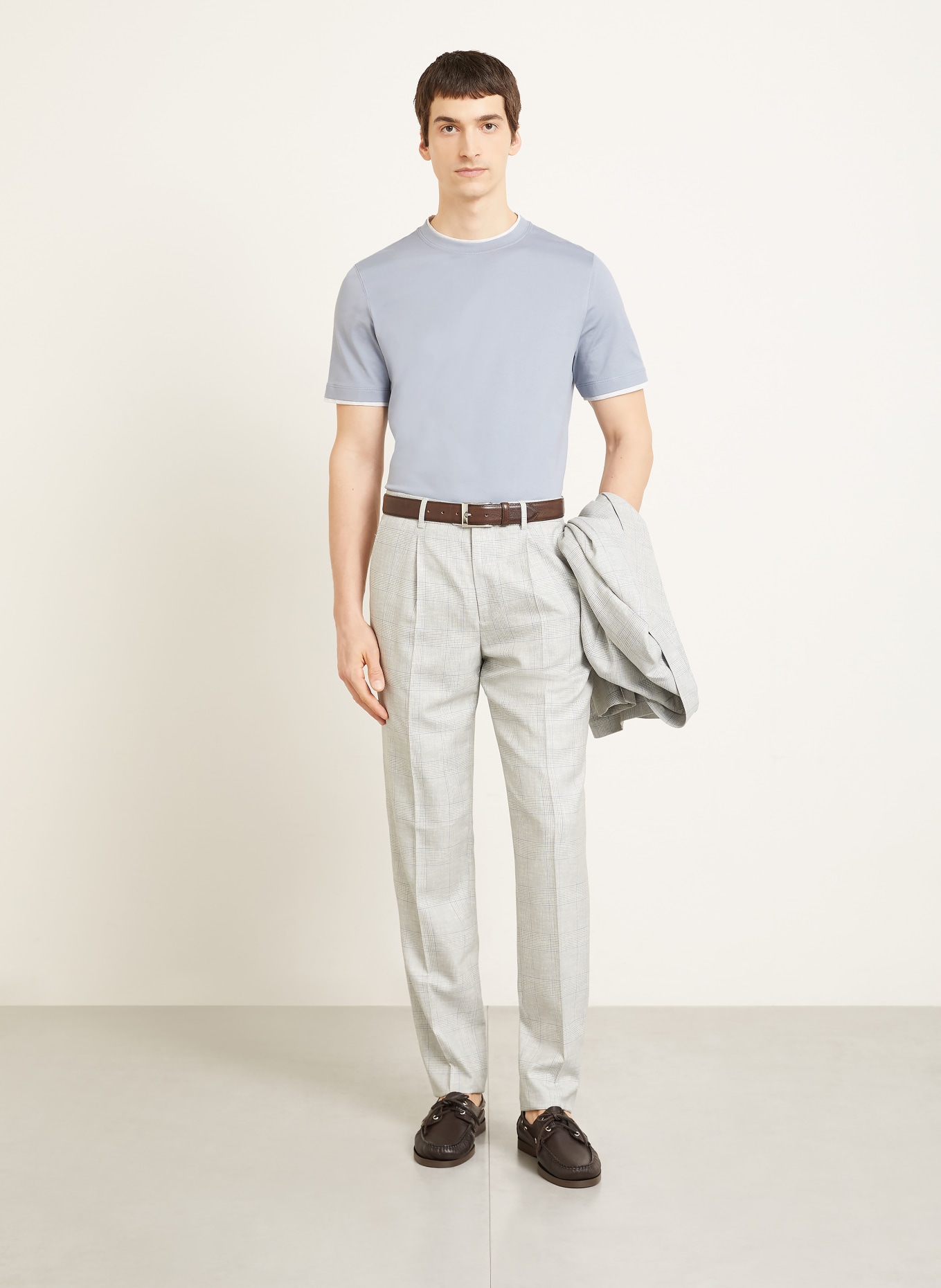 BRUNELLO CUCINELLI T-Shirt: BLAUGRAU / WEISS