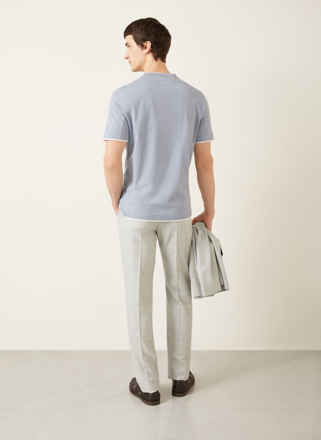 BRUNELLO CUCINELLI T-Shirt: BLAUGRAU / WEISS
