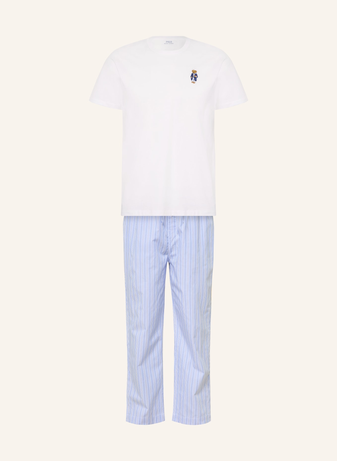 POLO RALPH LAUREN Pajamas: WHITE / LIGHT BLUE / BLUE