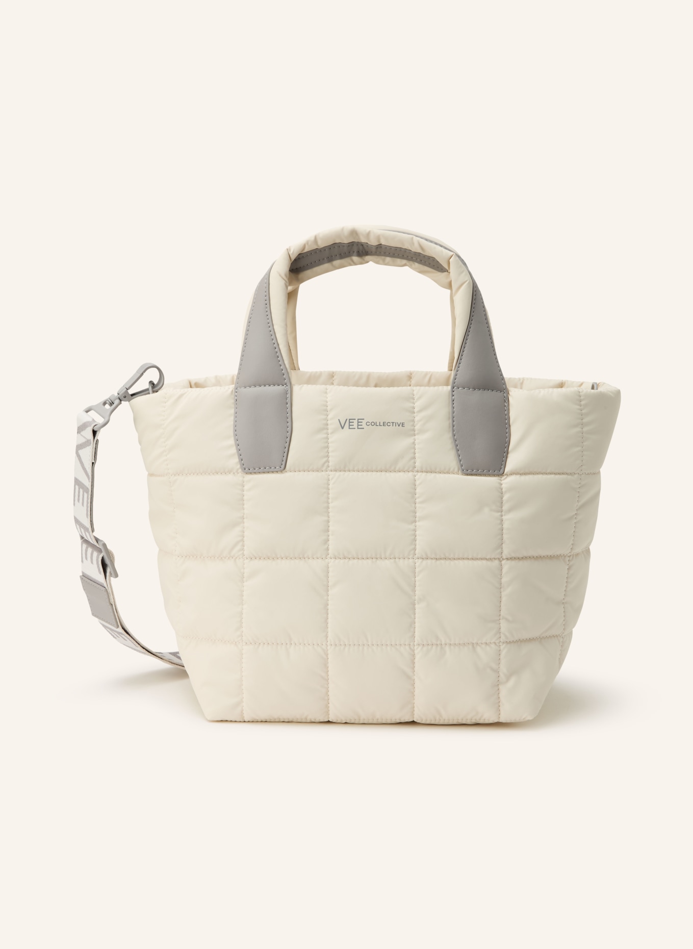 Vee Collective Shopper PORTER TOTE SMALL mit Pouch: CREME / HELLGRAU