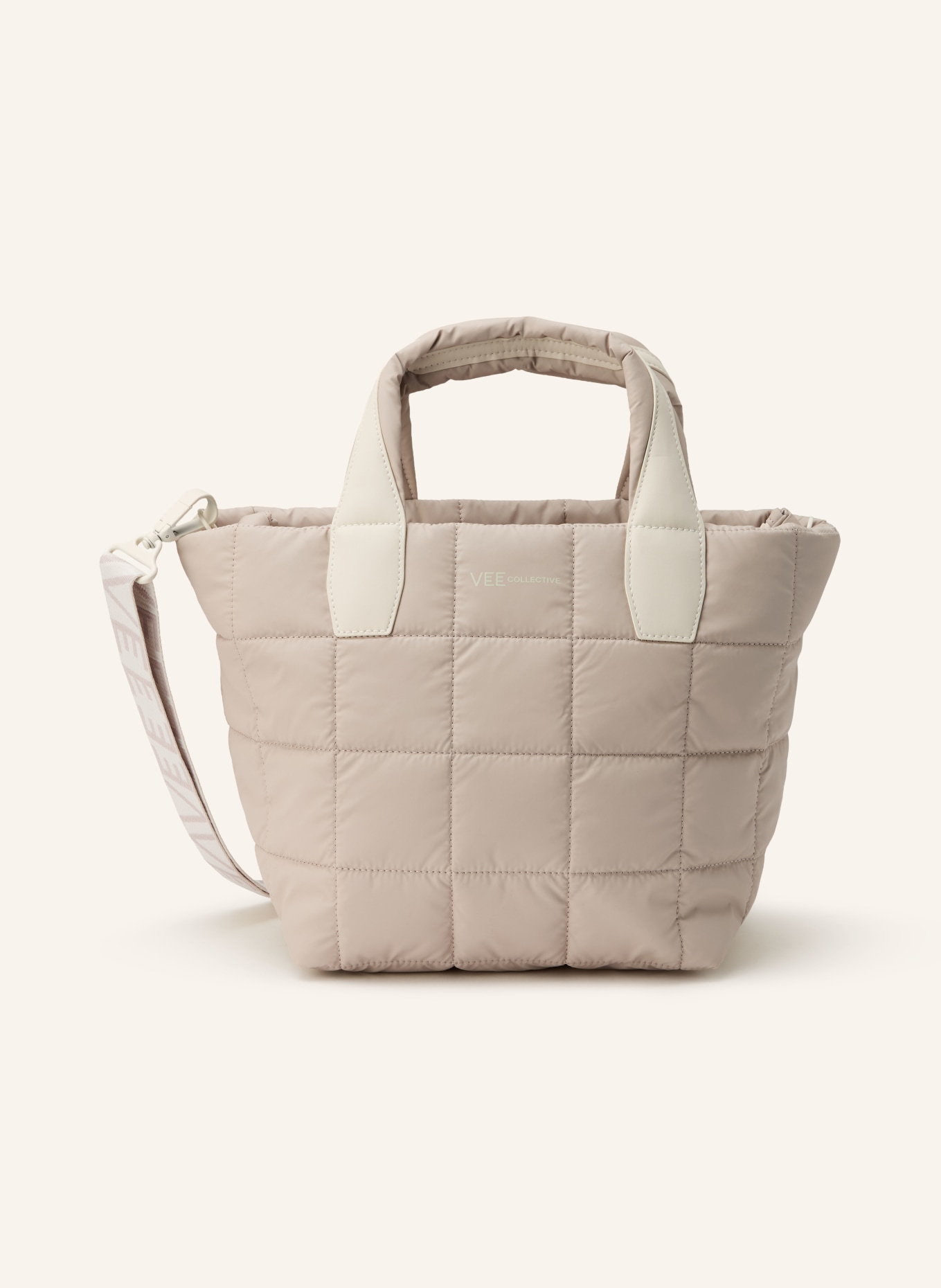Vee Collective Shopper PORTER TOTE SMALL with pouch: TAUPE / CREAM