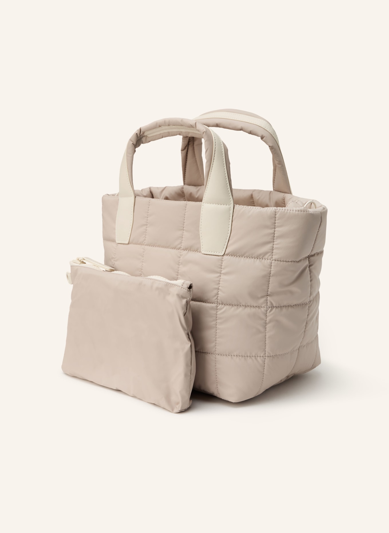 Vee Collective Shopper PORTER TOTE SMALL with pouch: TAUPE / CREAM