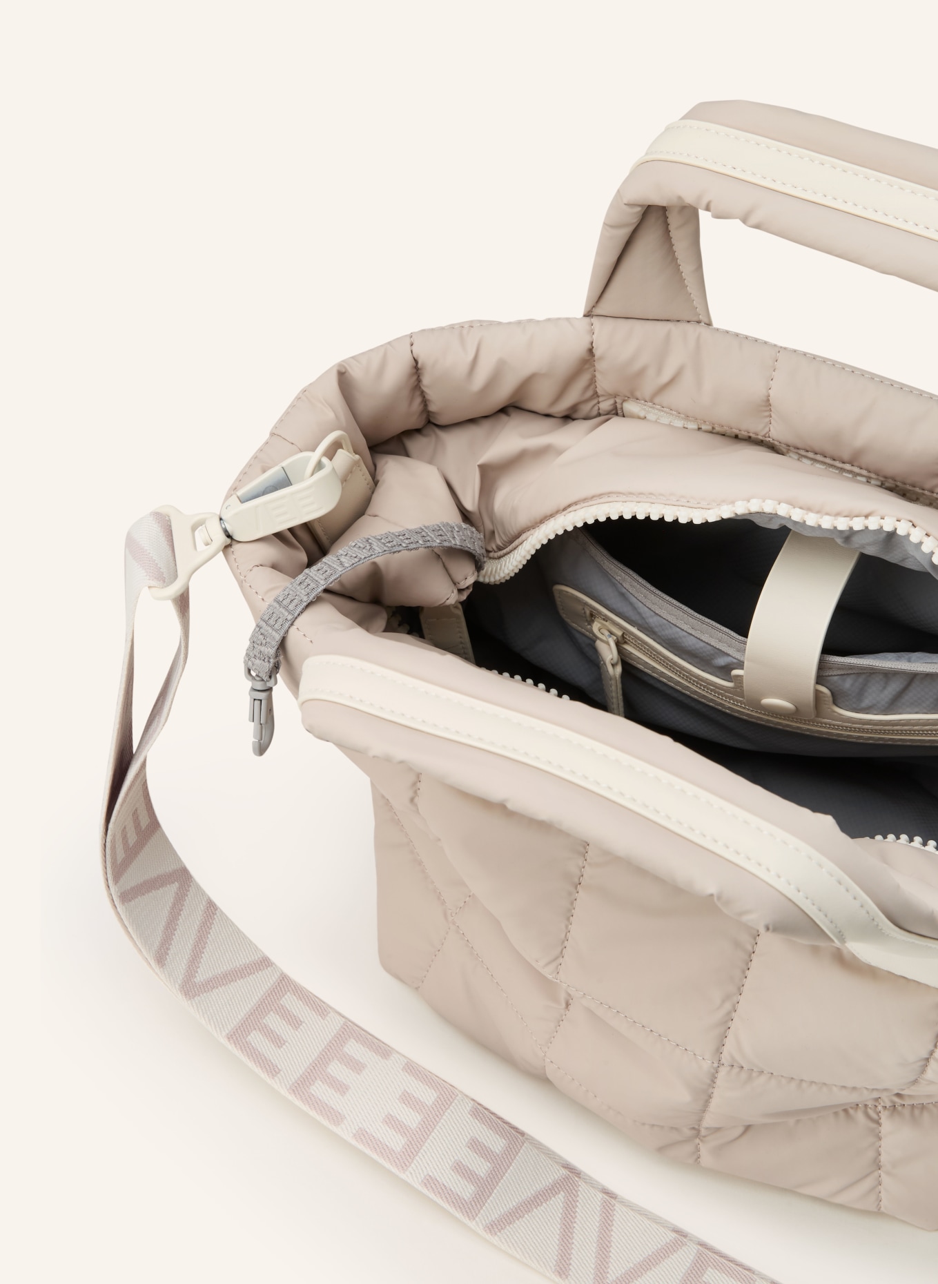 Vee Collective Shopper PORTER TOTE SMALL with pouch: TAUPE / CREAM