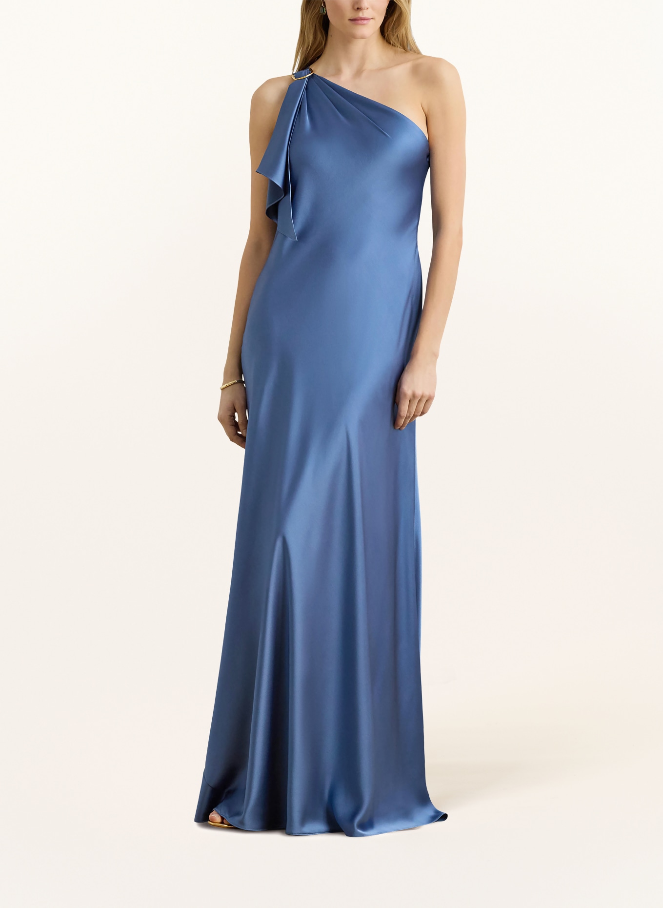 LAUREN RALPH LAUREN One-shoulder dress ELZIRA made of satin: BLUE