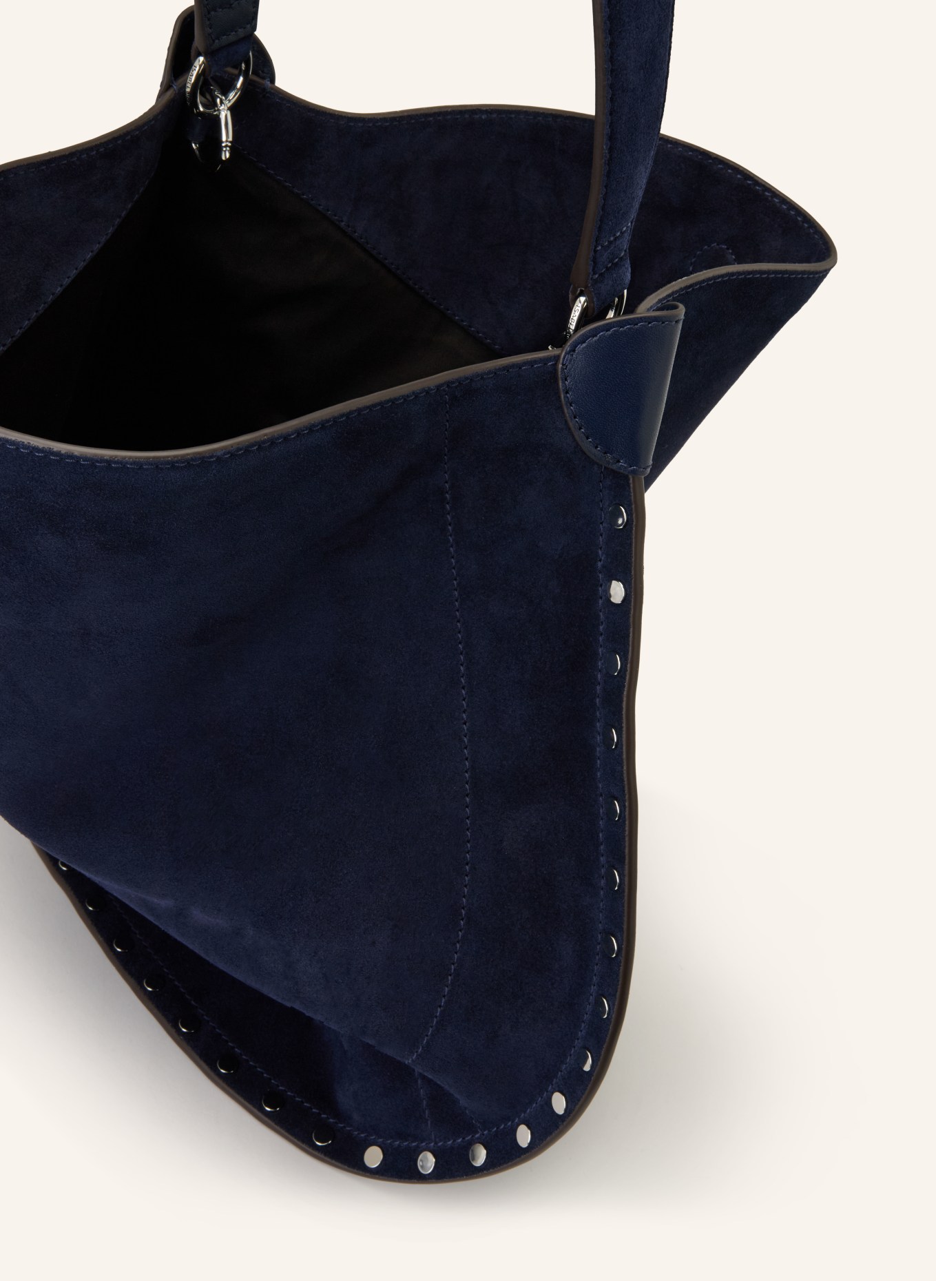 ISABEL MARANT Shopper OSKAN mit Pouch und Nieten: DUNKELBLAU
