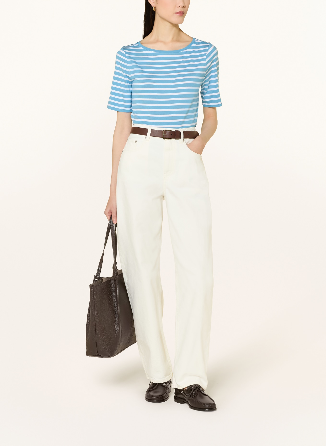 MAERZ MUENCHEN Tričko: PETROLEJOVÁ / BÍLÁ