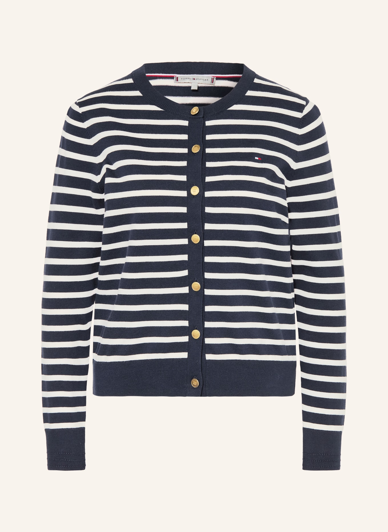 TOMMY HILFIGER cardigan: BLEU FONCÉ / BLANC