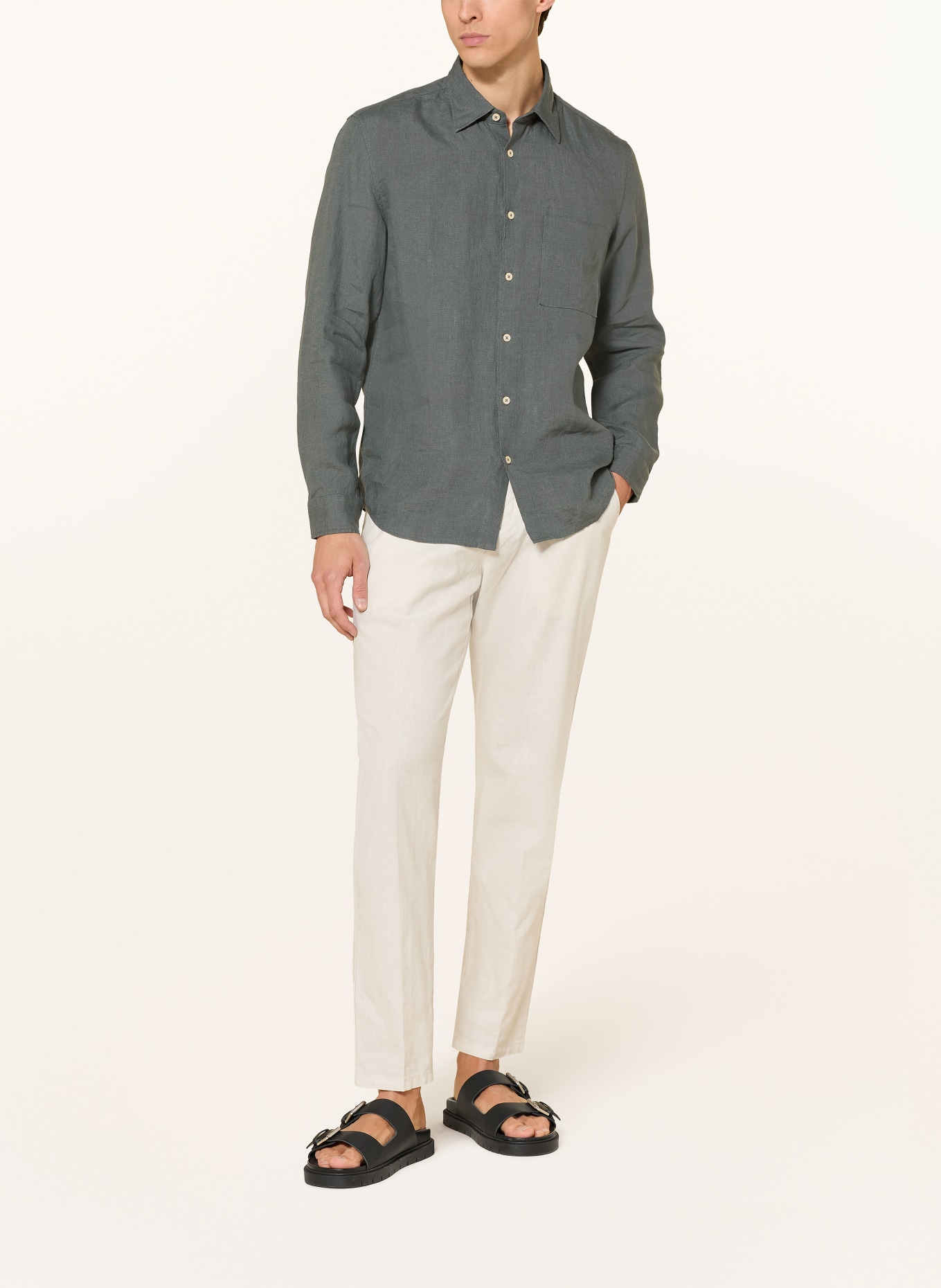 Marc O'Polo Leinenhemd Regular Fit: DUNKELGRAU