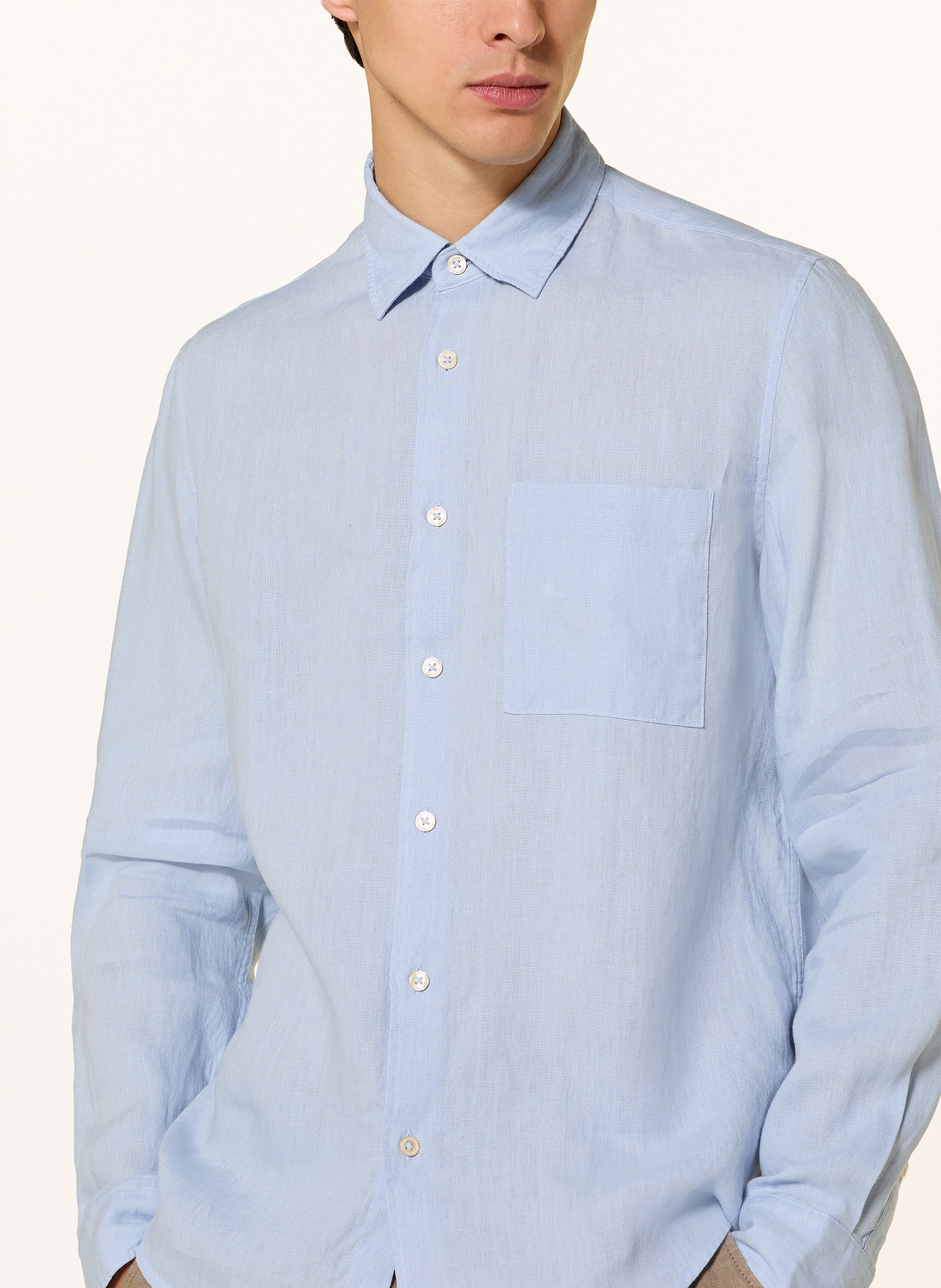 Marc O'Polo Leinenhemd Regular Fit: HELLBLAU