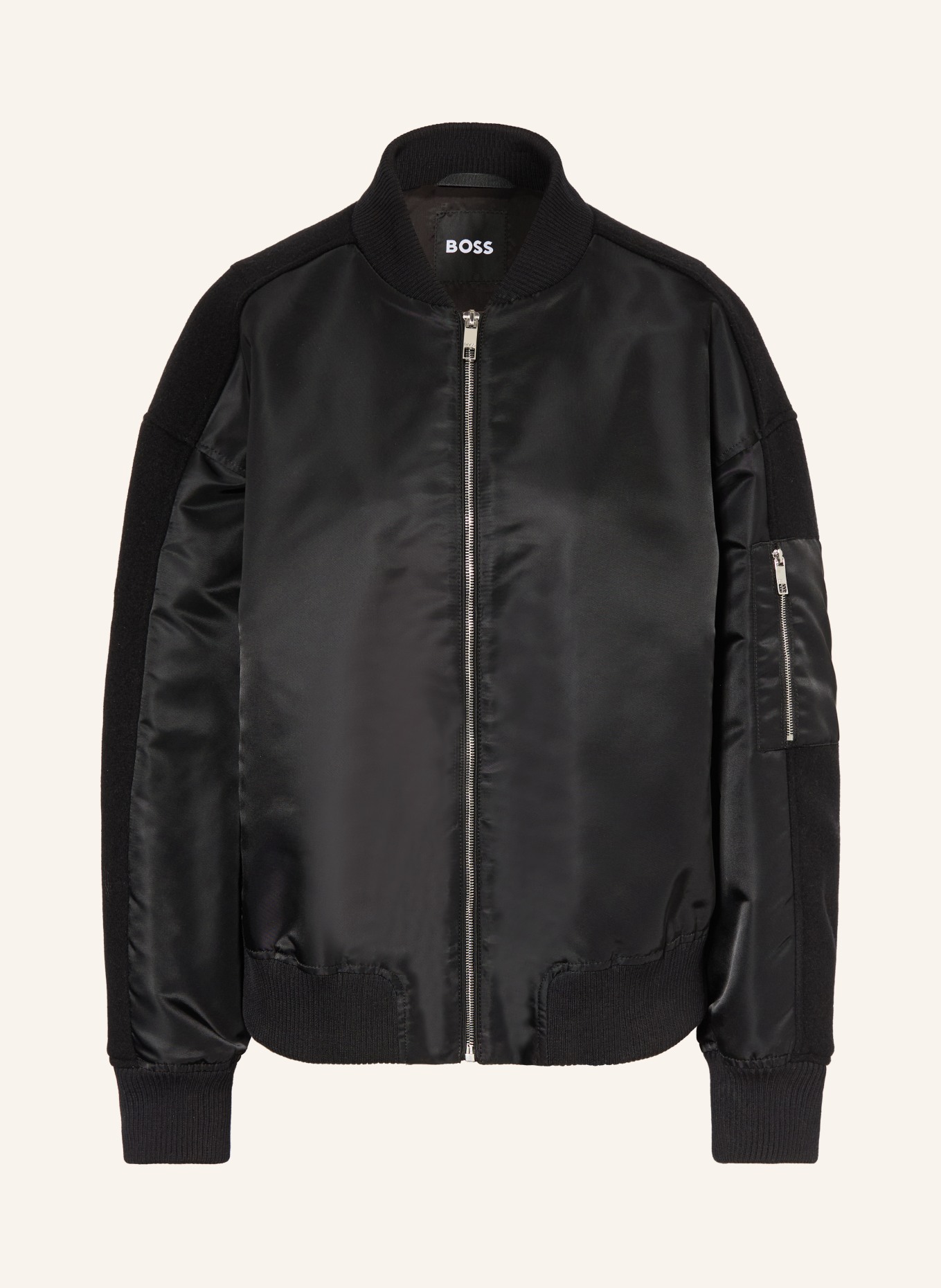 BOSS Blouson PAMILANO im Materialmix: SCHWARZ