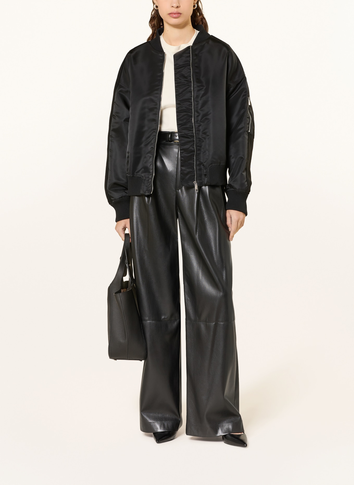 BOSS Blouson PAMILANO im Materialmix: SCHWARZ