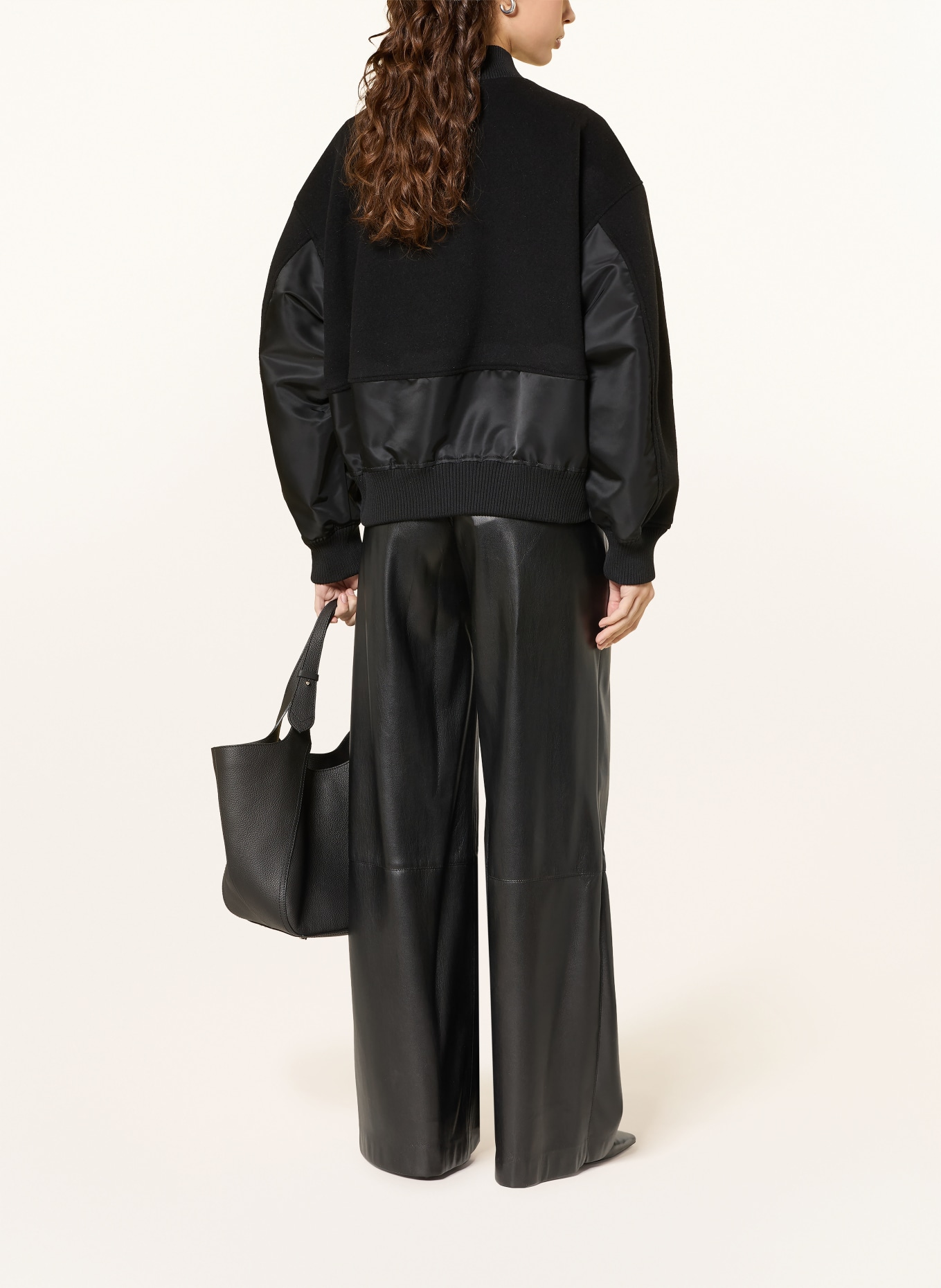 BOSS Blouson PAMILANO im Materialmix: SCHWARZ