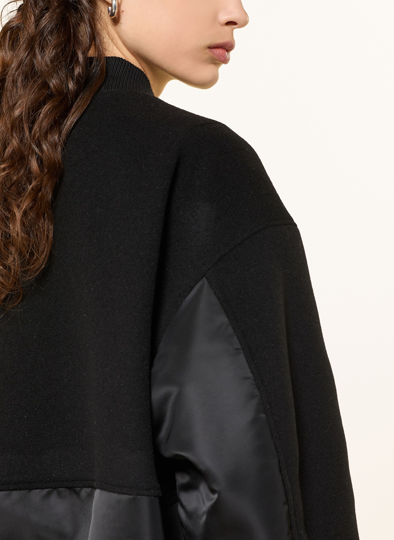 BOSS Blouson PAMILANO im Materialmix: SCHWARZ