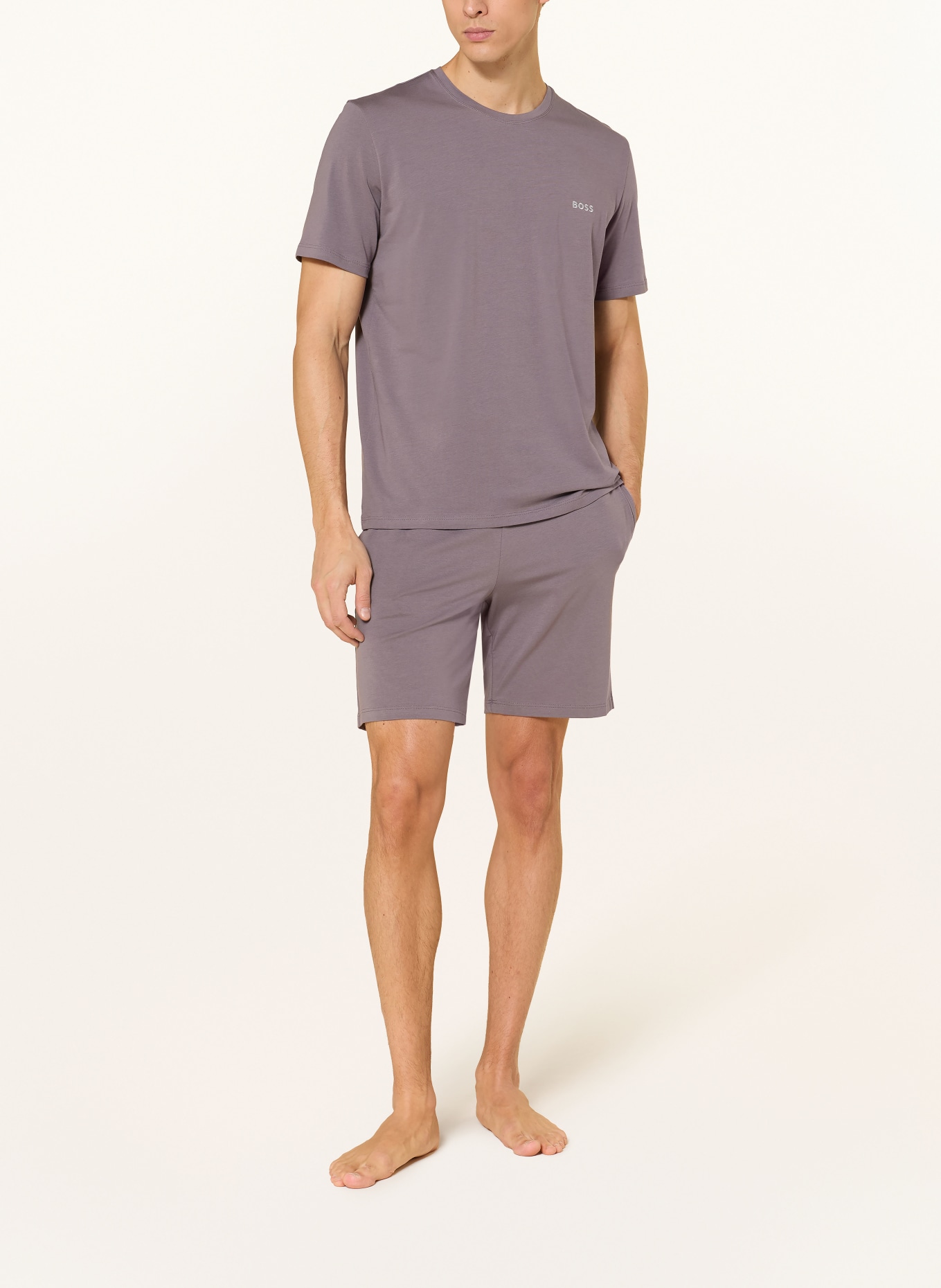 BOSS Koszulka od piżamy MIX&MATCH: SZAROBRĄZOWY