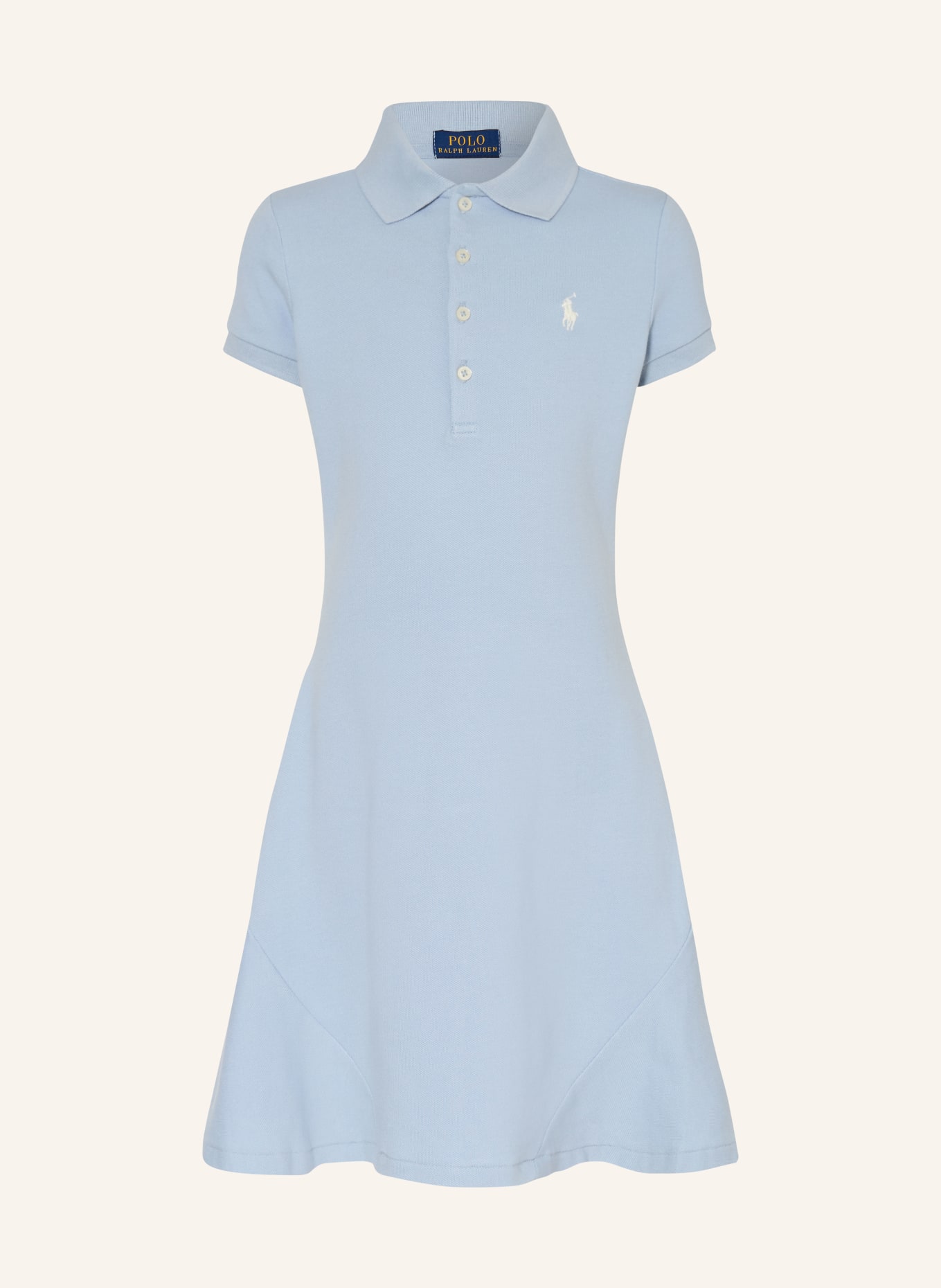 POLO RALPH LAUREN Piqué-Polokleid: HELLBLAU
