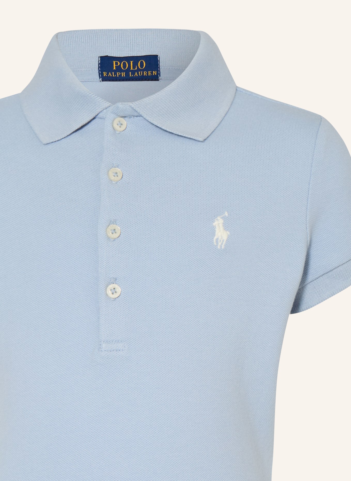 POLO RALPH LAUREN Piqué-Polokleid: HELLBLAU