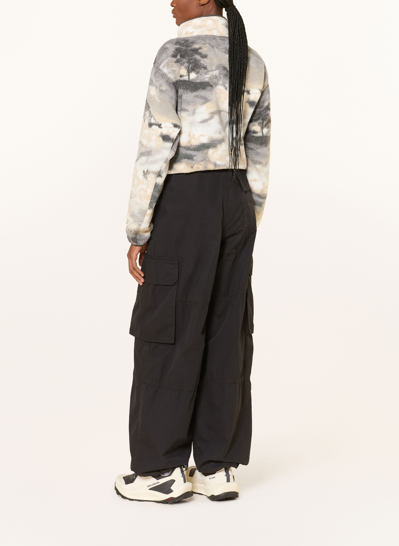 Columbia Fleecový svetr troyer HELVETIA™ II: KRÉMOVÁ / BÉŽOVÁ / TMAVĚ ŠEDÁ