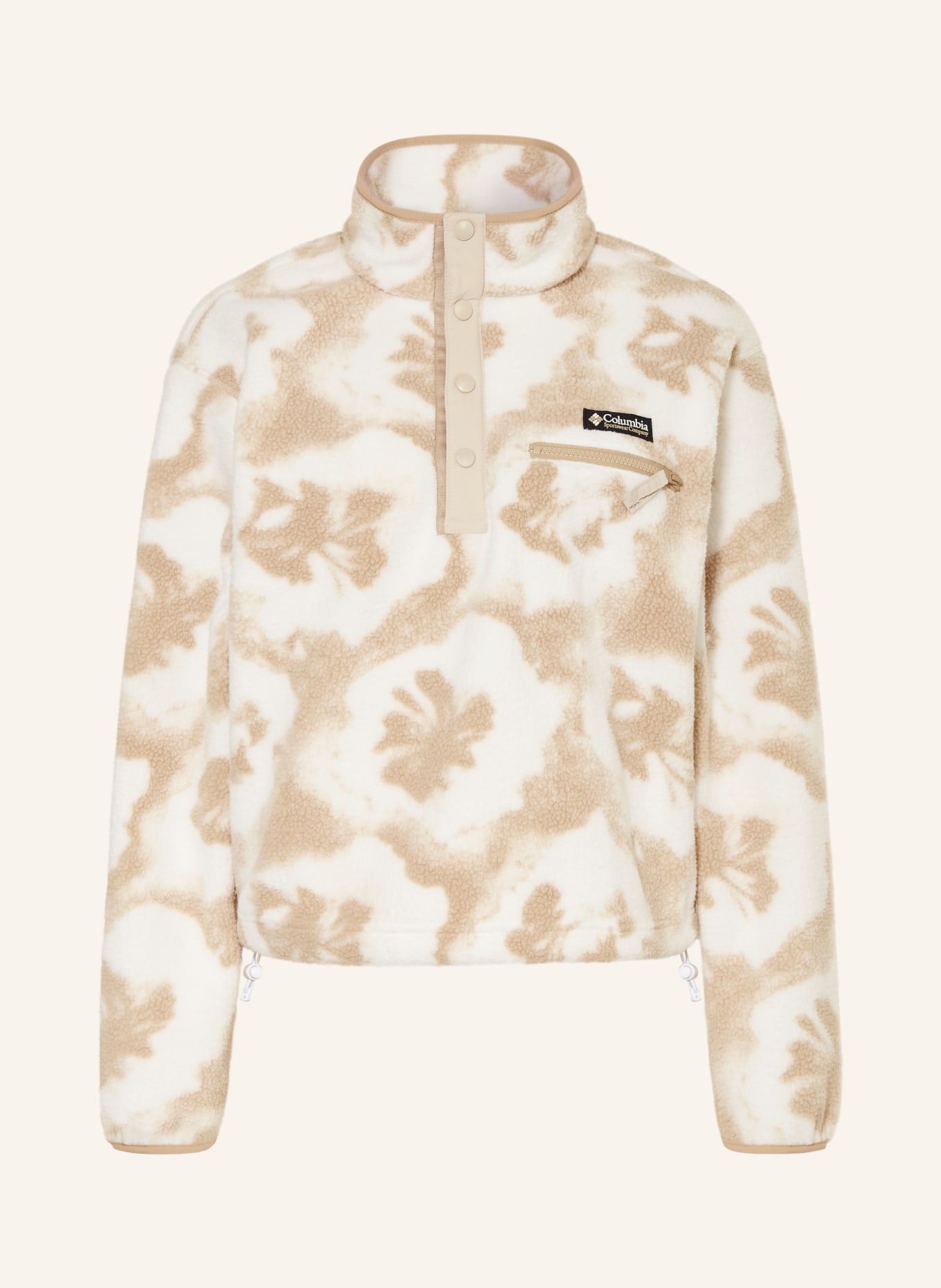 Columbia Fleecový svetr troyer HELVETIA™ II: BÉŽOVÁ / KRÉMOVÁ