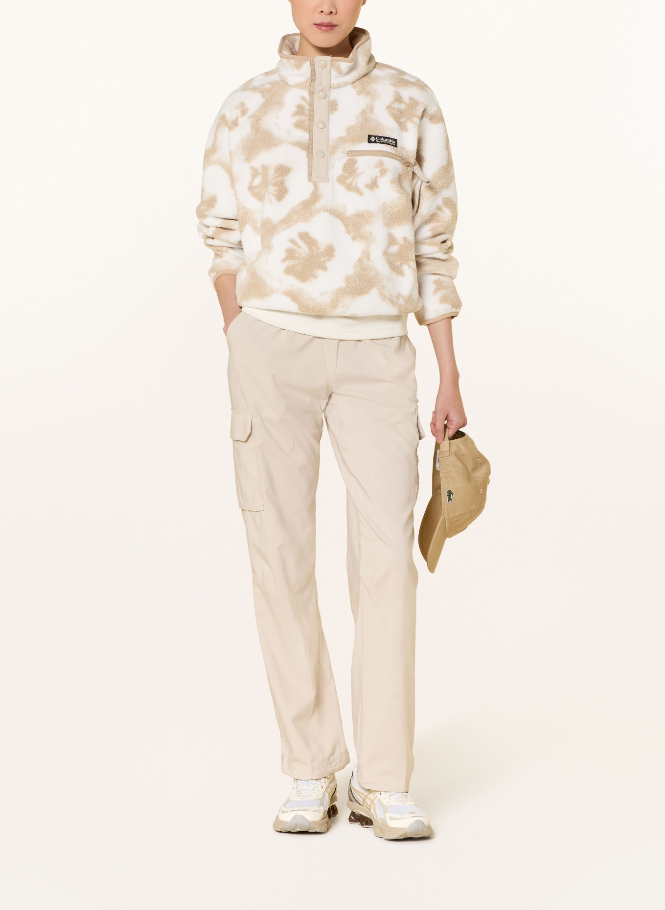 Columbia Fleecový svetr troyer HELVETIA™ II: BÉŽOVÁ / KRÉMOVÁ